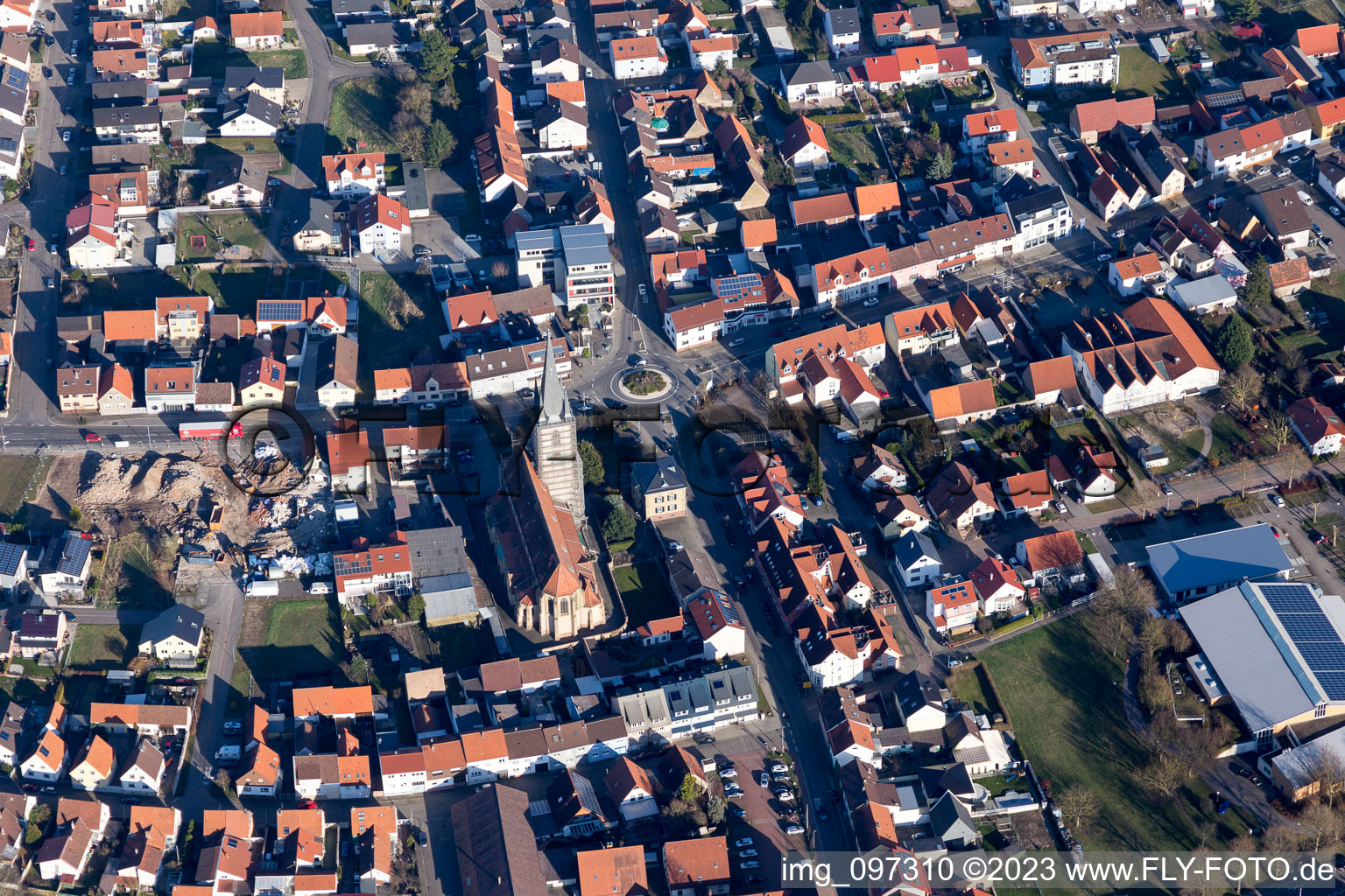 Vue aérienne de Hambrücken dans le département Bade-Wurtemberg, Allemagne