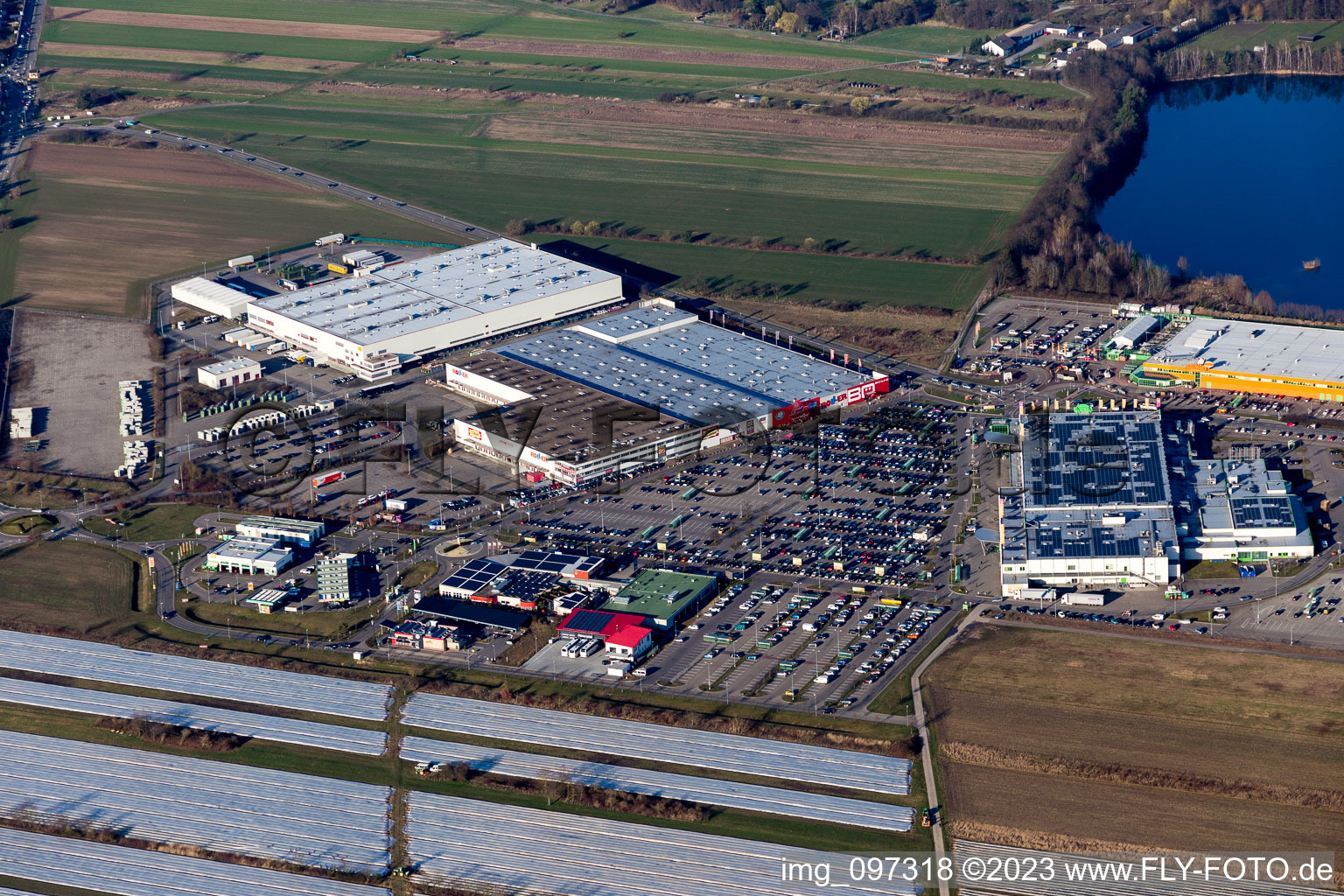 Vue d'oiseau de Hambrücken dans le département Bade-Wurtemberg, Allemagne