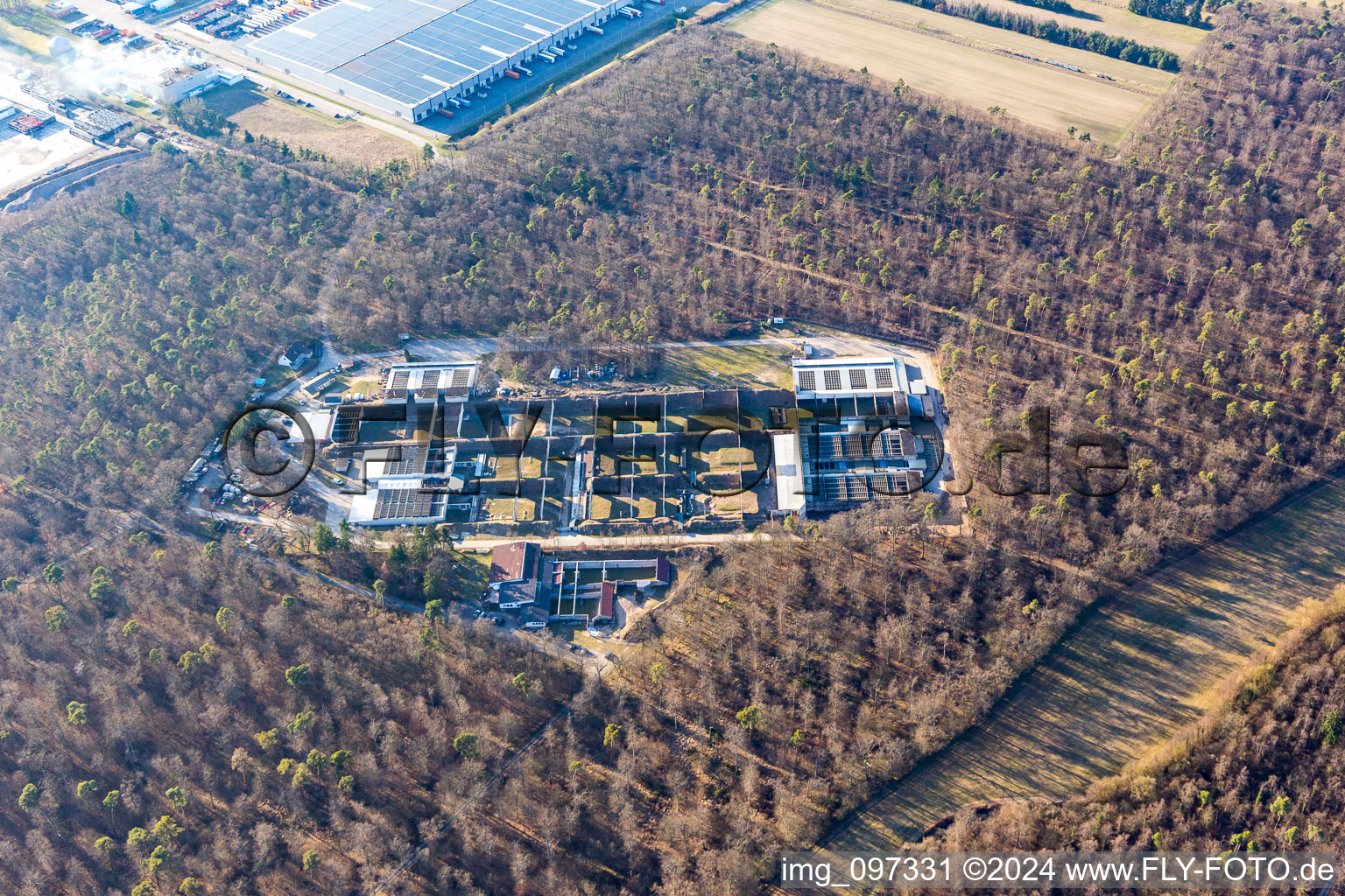 Vue aérienne de Champ de tir Philippsburg - SAPB GmbH & Co.KG à Philippsburg dans le département Bade-Wurtemberg, Allemagne