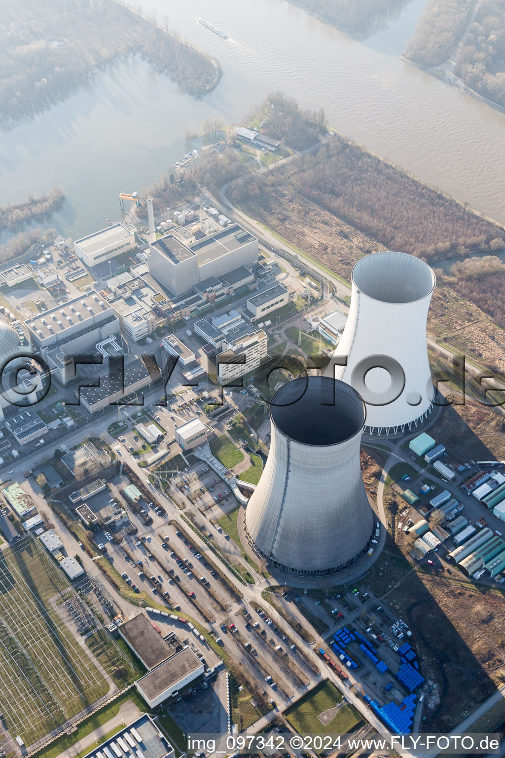 Vue oblique de Philippsburg dans le département Bade-Wurtemberg, Allemagne