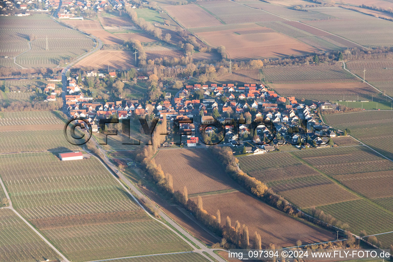 Vue oblique de Walsheim dans le département Rhénanie-Palatinat, Allemagne