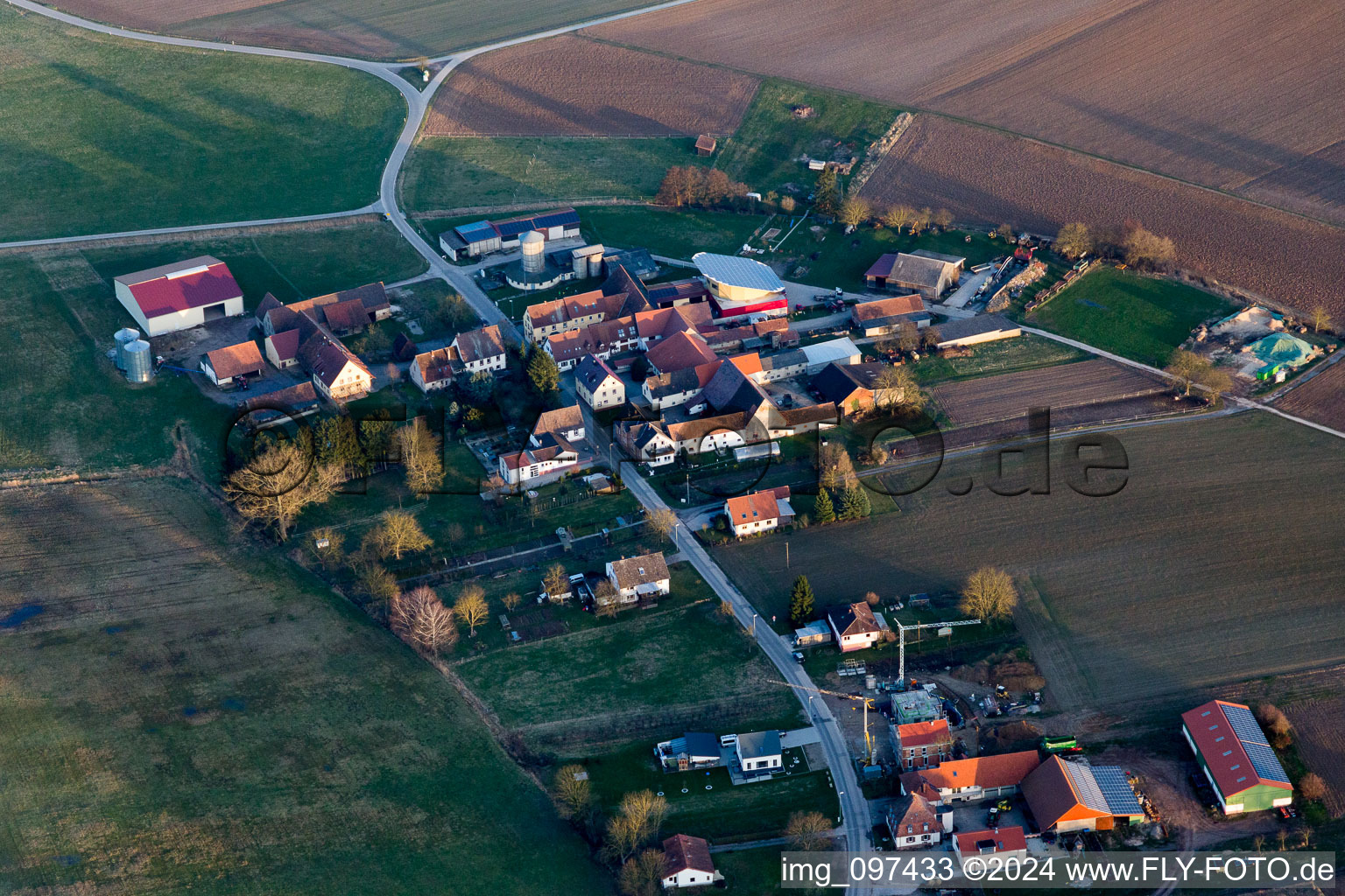 Quartier Deutschhof in Kapellen-Drusweiler dans le département Rhénanie-Palatinat, Allemagne vue d'en haut