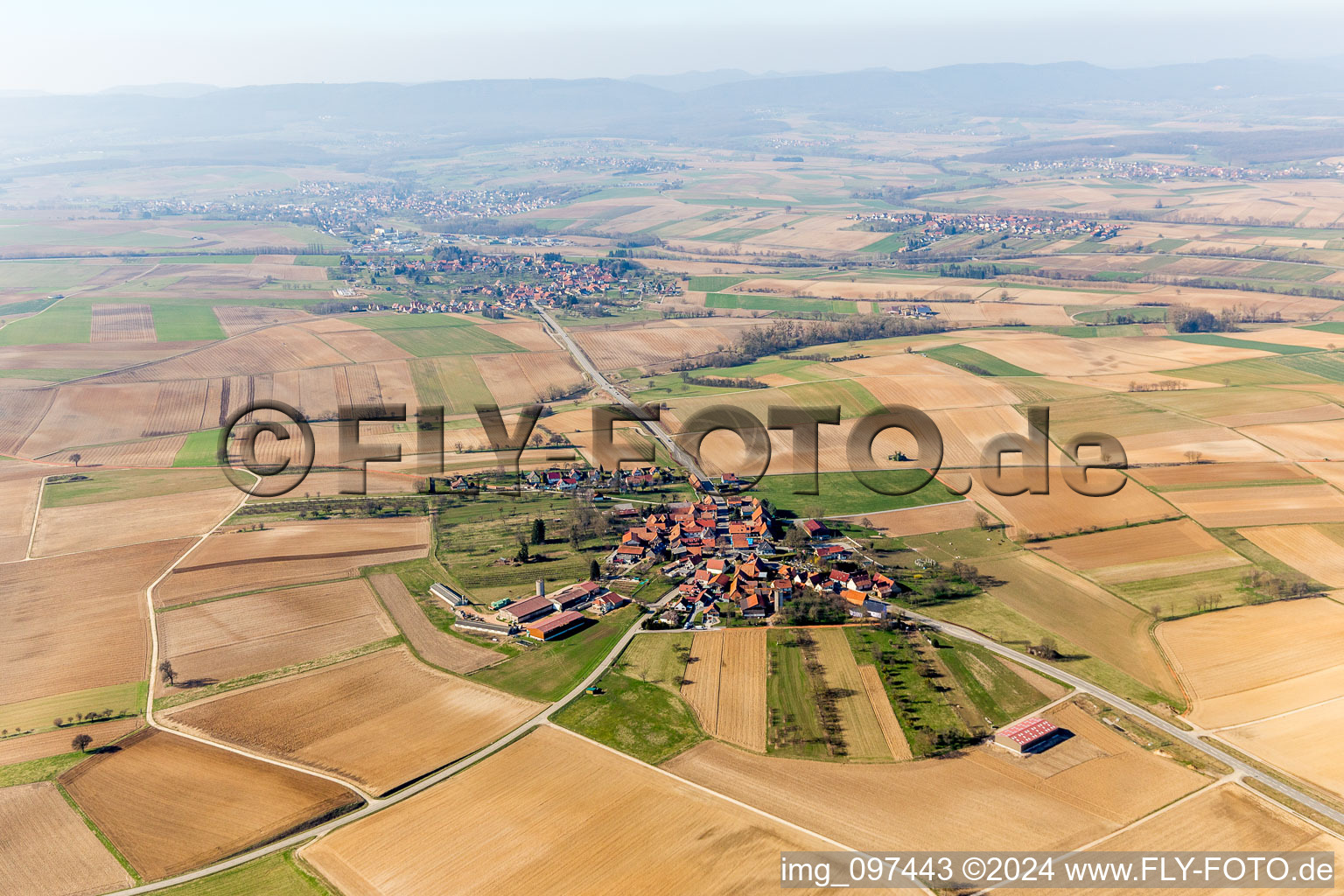 Rittershoffen dans le département Bas Rhin, France vue du ciel