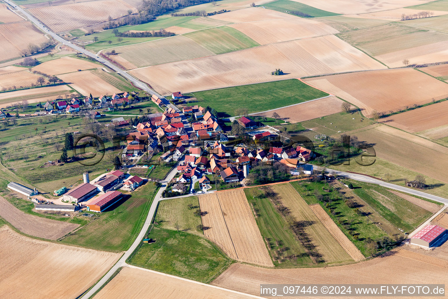 Enregistrement par drone de Rittershoffen dans le département Bas Rhin, France