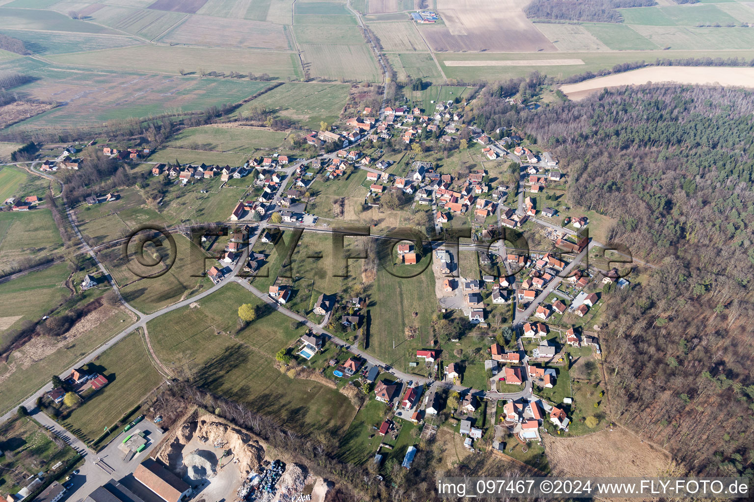 Photographie aérienne de Biblisheim dans le département Bas Rhin, France