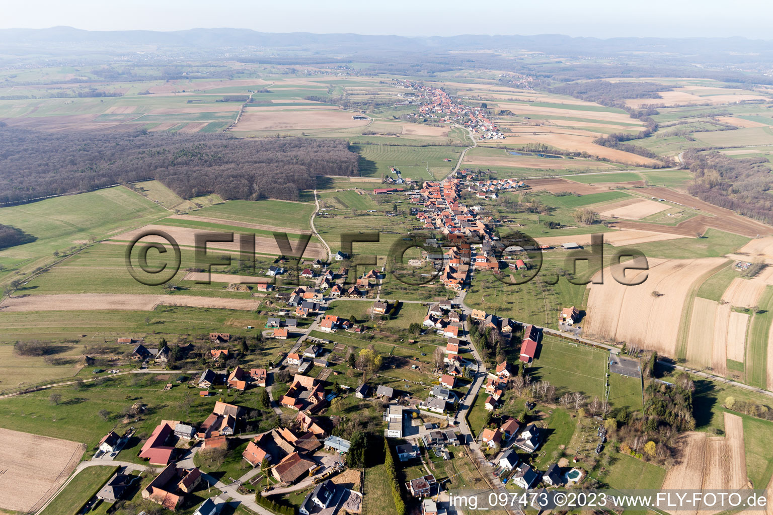 Eschbach dans le département Bas Rhin, France vue d'en haut