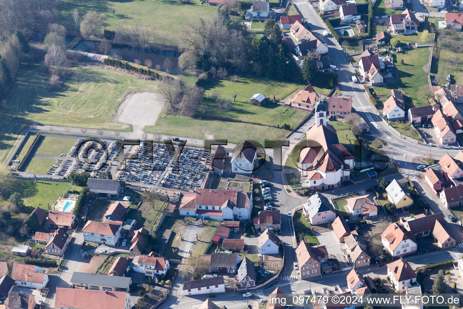 Photographie aérienne de Mertzwiller dans le département Bas Rhin, France