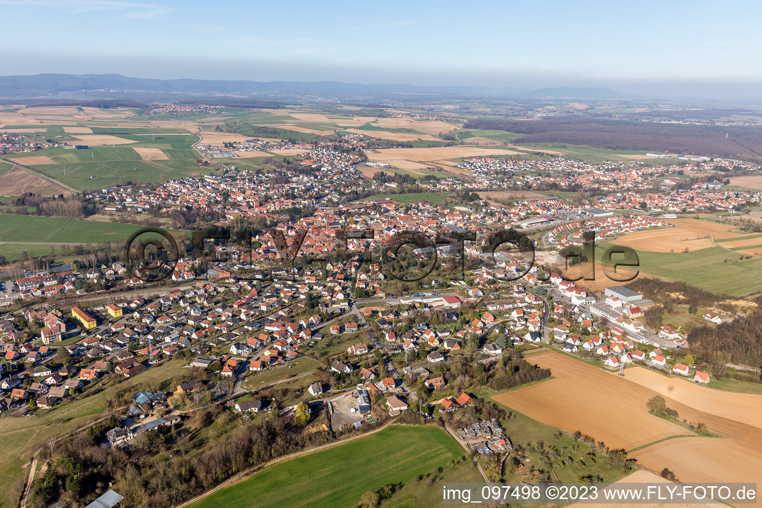 Photographie aérienne de Niedermodern dans le département Bas Rhin, France