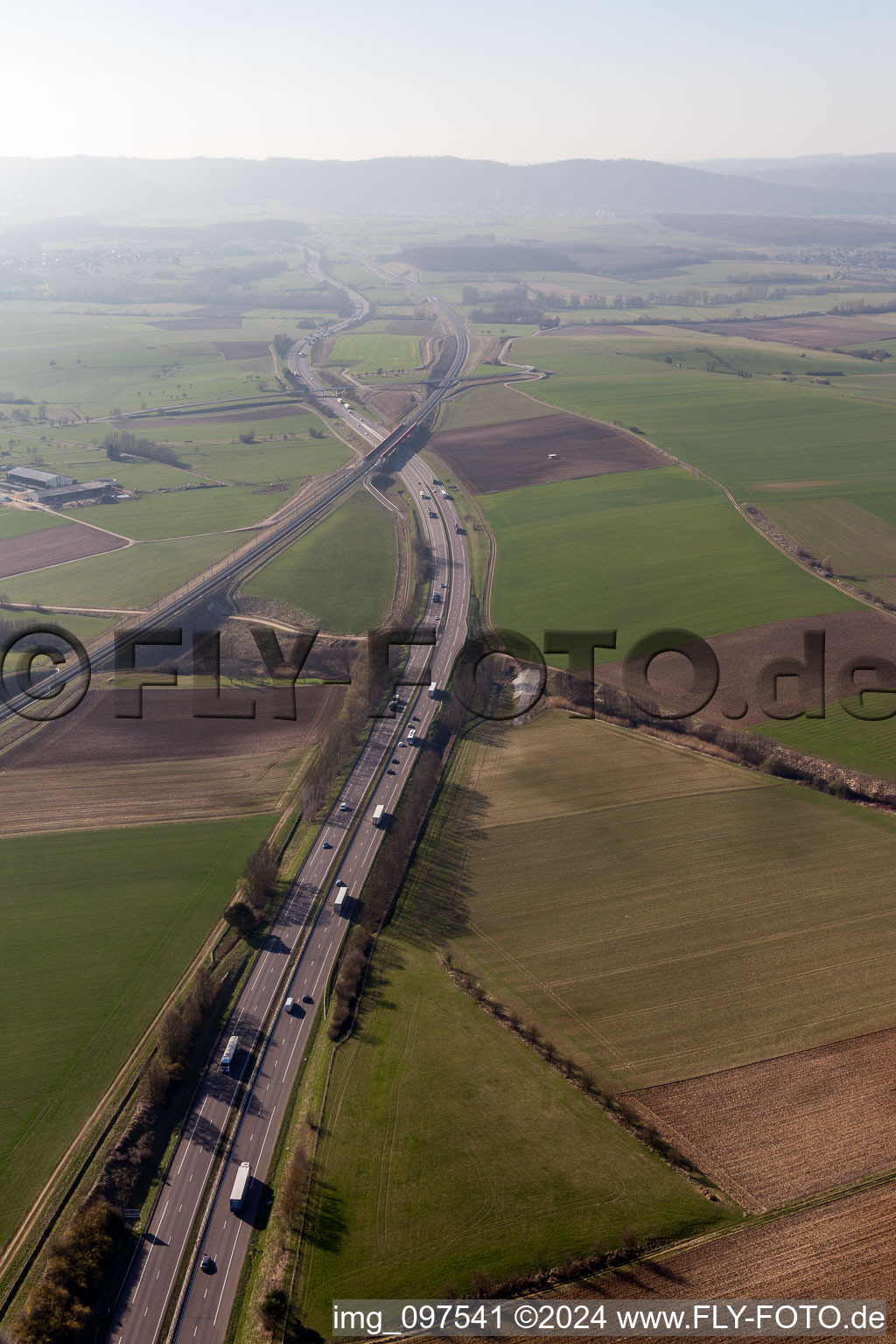 Vue aérienne de Gottesheim dans le département Bas Rhin, France