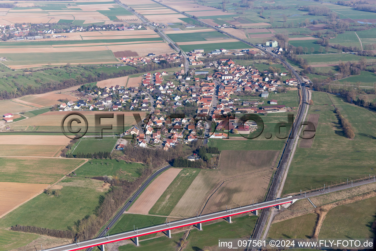 Dettwiller dans le département Bas Rhin, France d'en haut