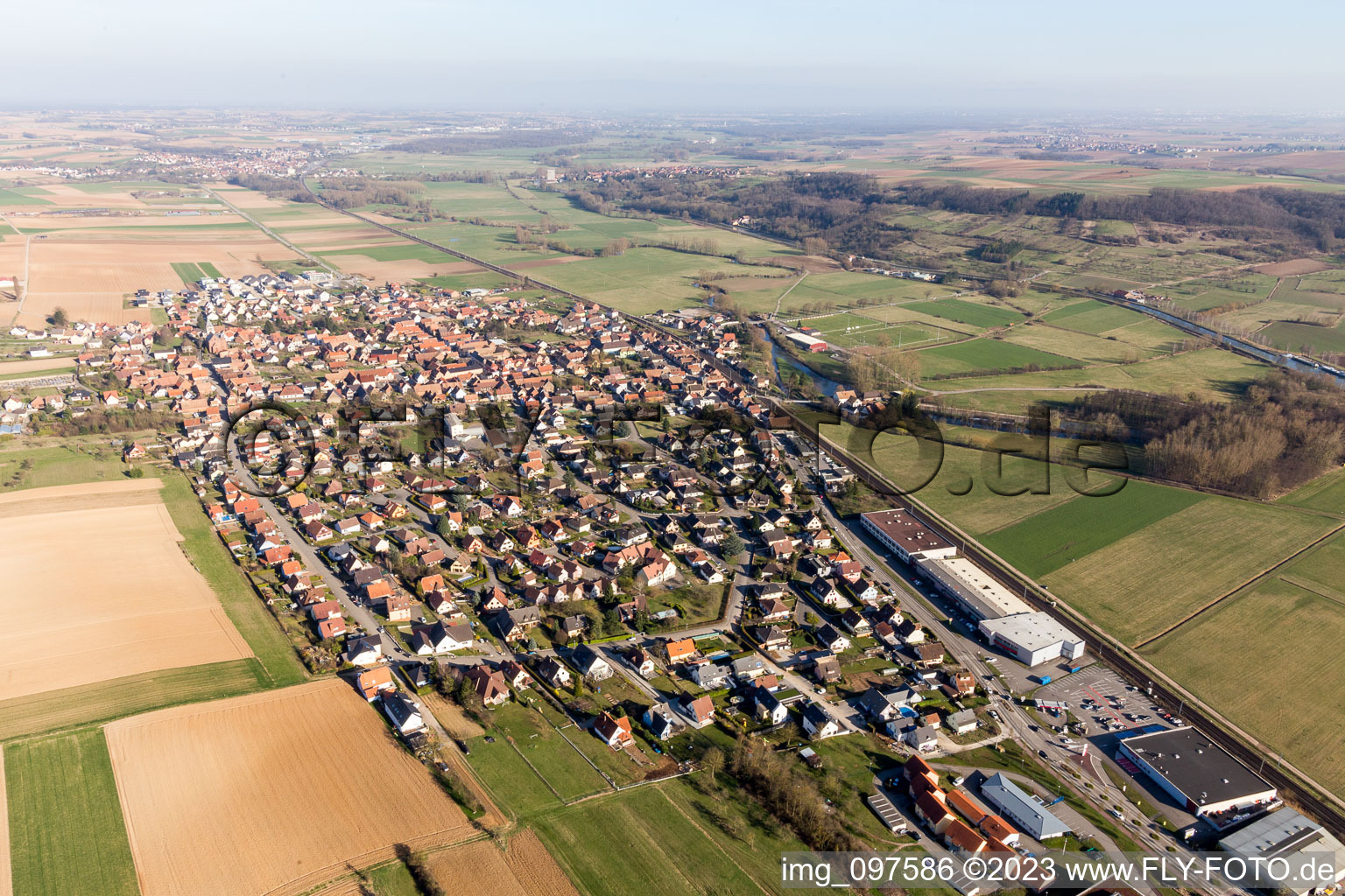 Hochfelden dans le département Bas Rhin, France hors des airs