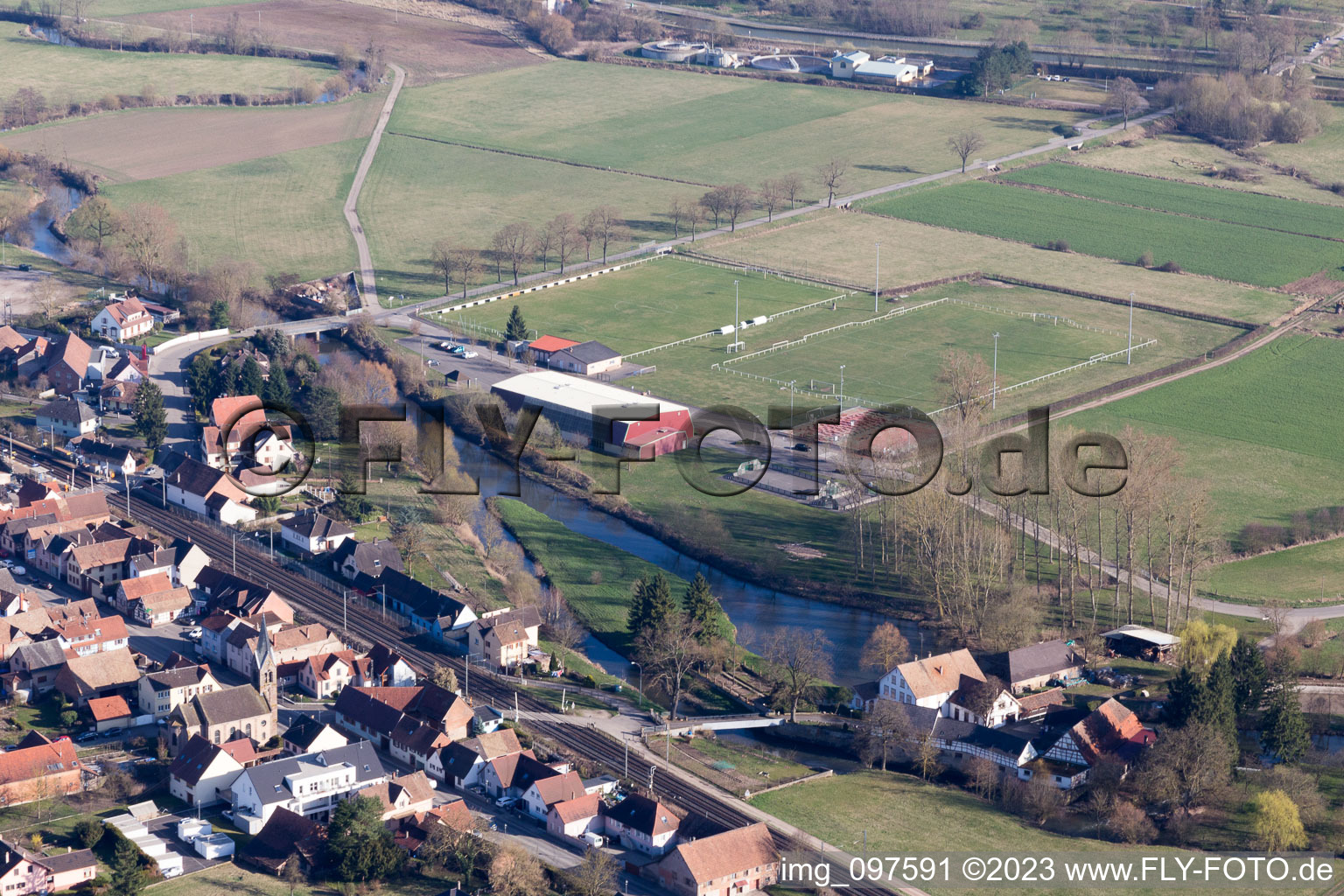 Enregistrement par drone de Hochfelden dans le département Bas Rhin, France
