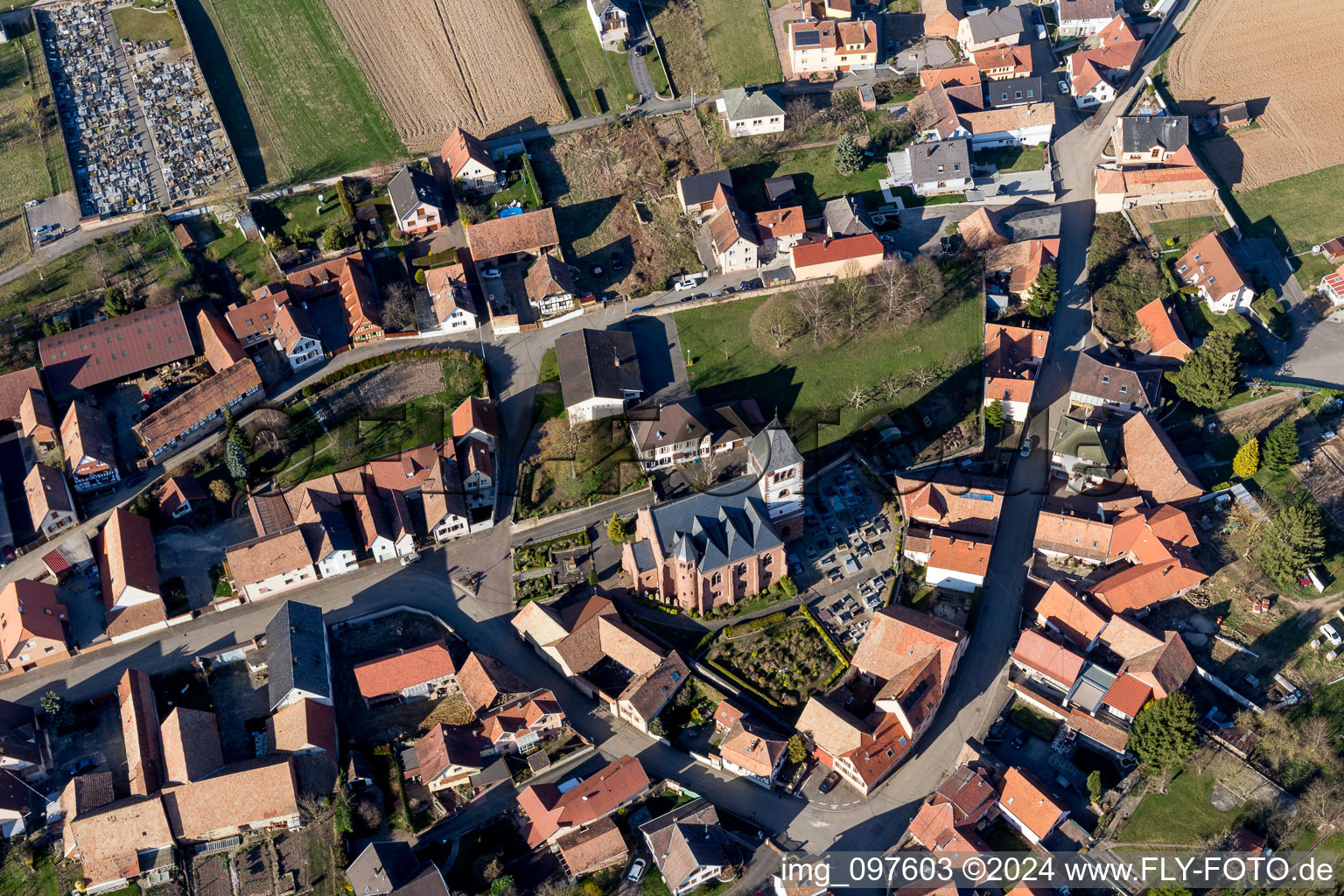 Schwindratzheim dans le département Bas Rhin, France d'en haut