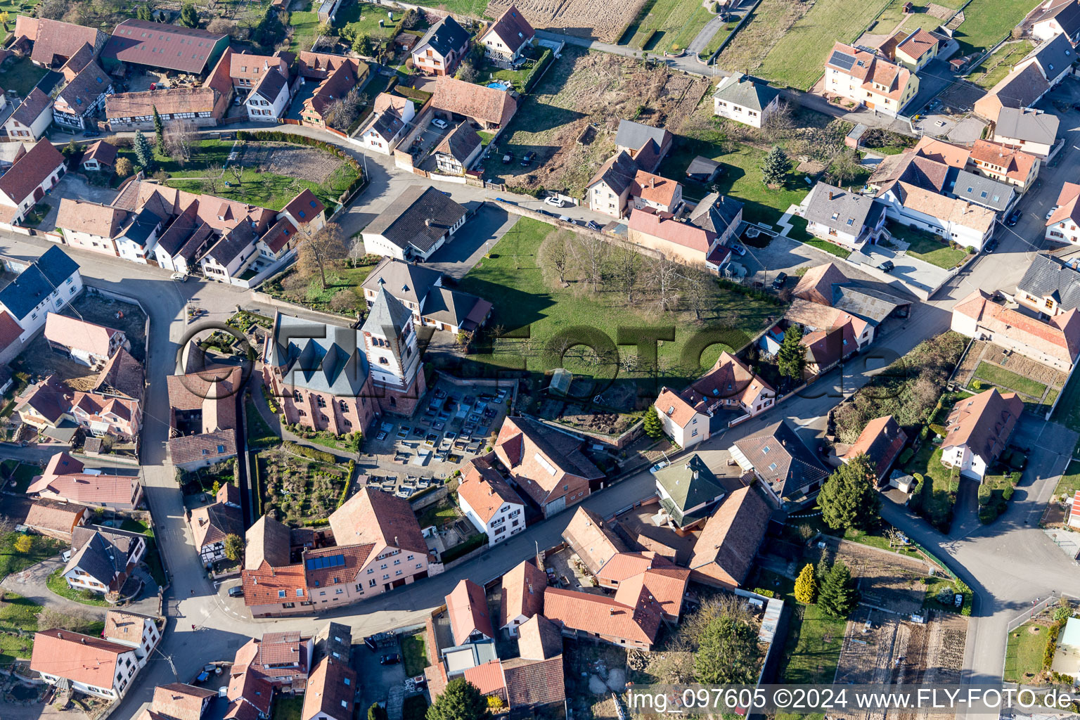 Schwindratzheim dans le département Bas Rhin, France hors des airs