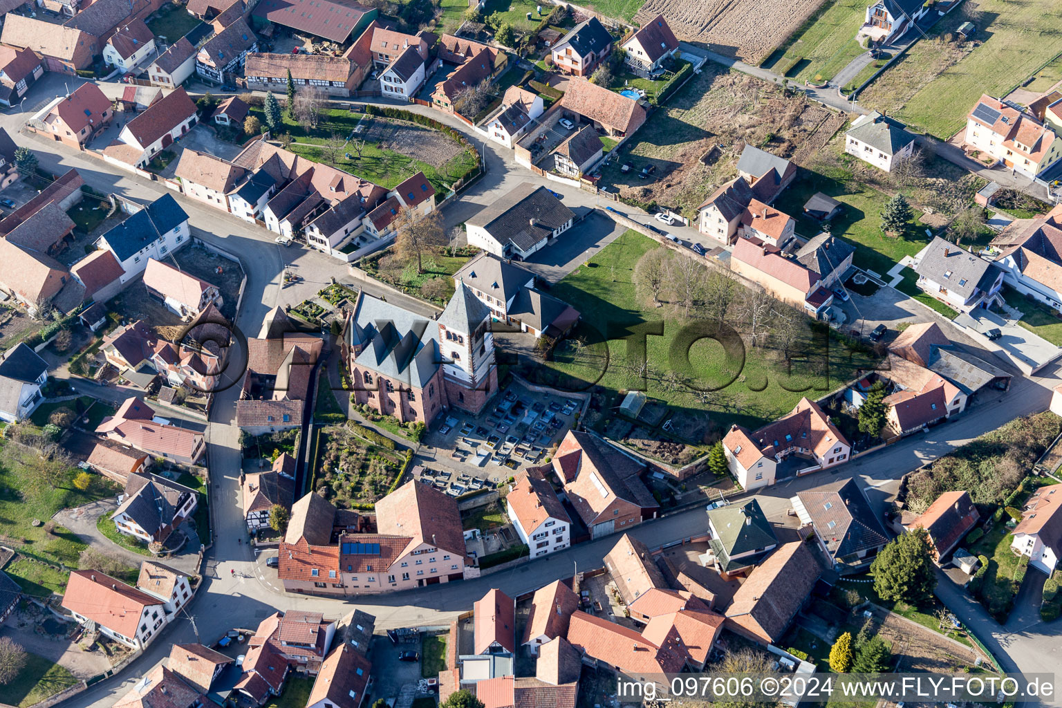 Schwindratzheim dans le département Bas Rhin, France vue d'en haut