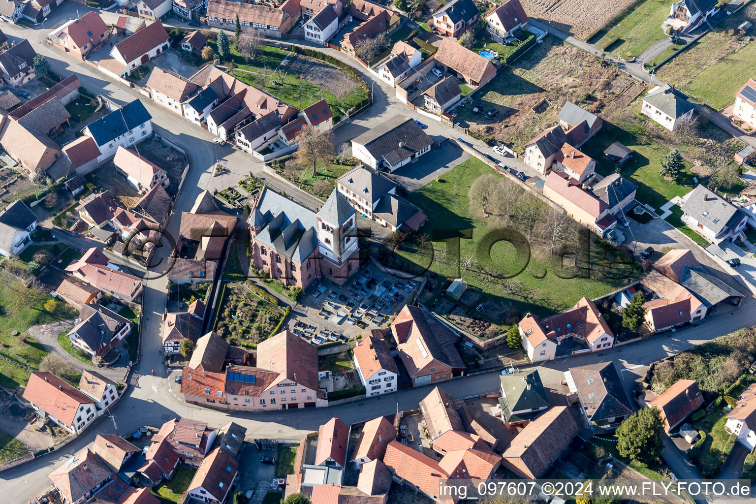 Schwindratzheim dans le département Bas Rhin, France depuis l'avion