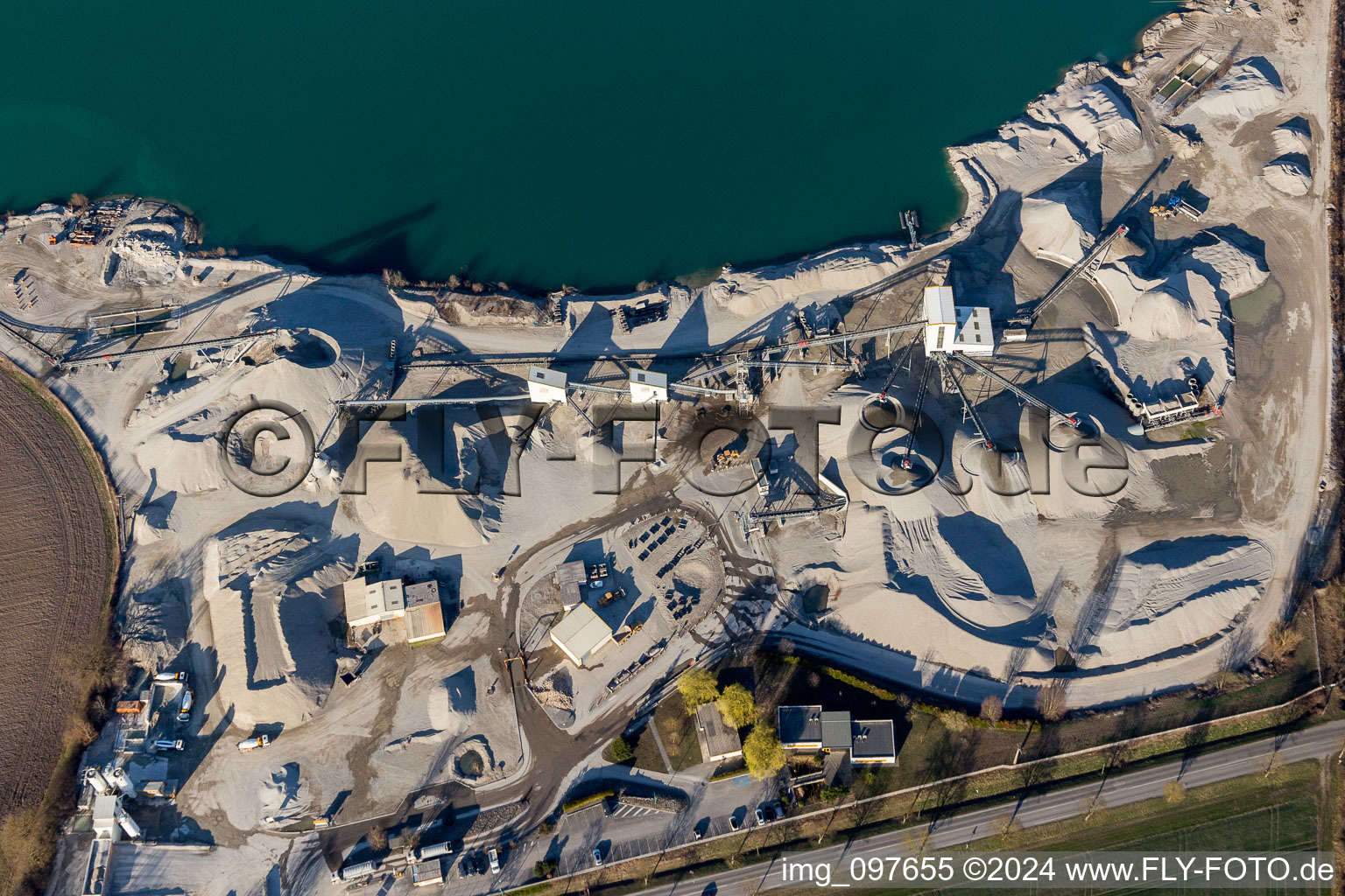 Gambsheim dans le département Bas Rhin, France d'en haut