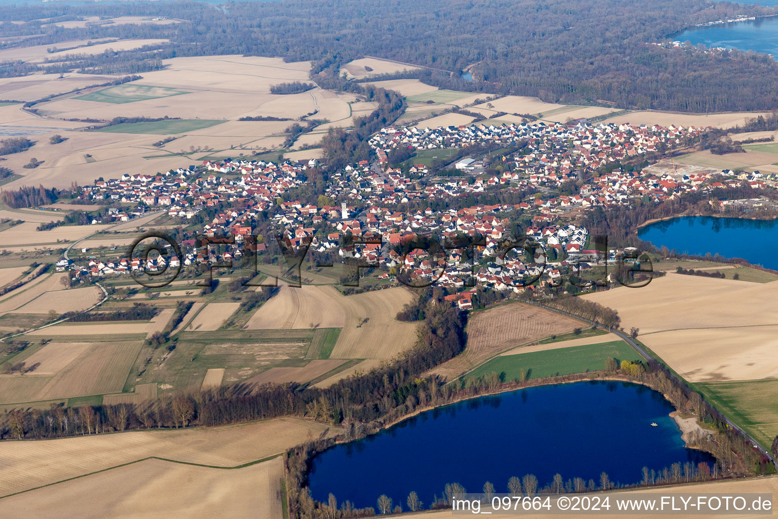 Gambsheim dans le département Bas Rhin, France d'un drone