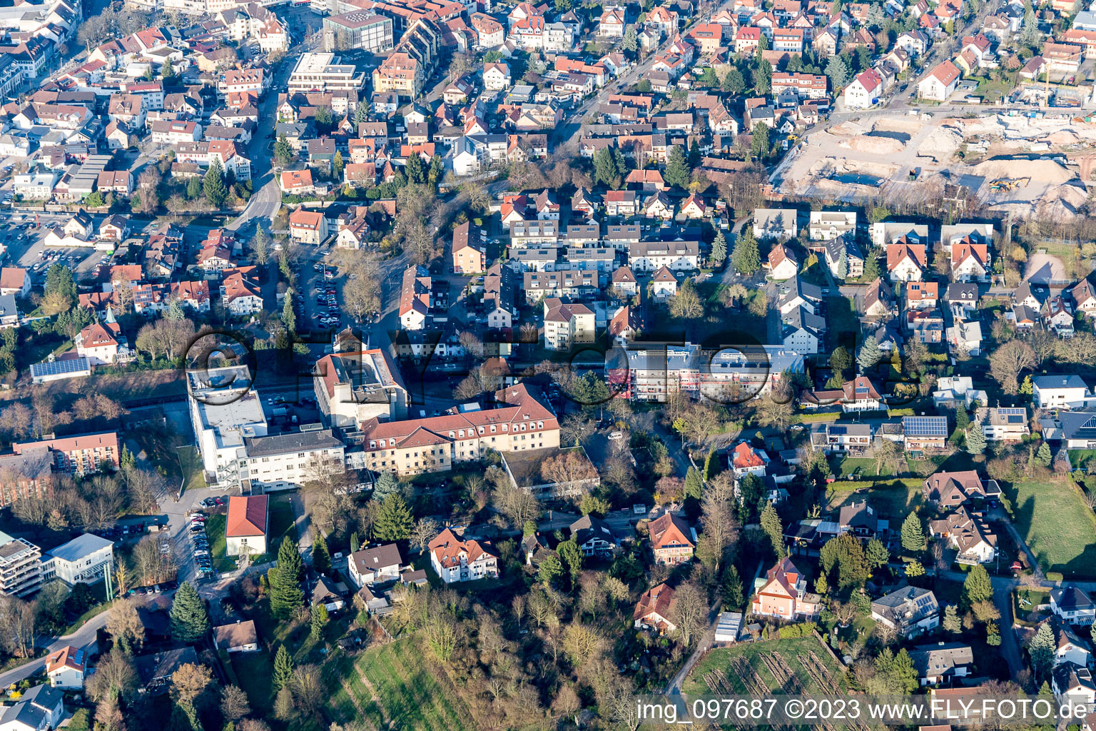 Vue aérienne de Clinique d'Ortenau à Achern dans le département Bade-Wurtemberg, Allemagne
