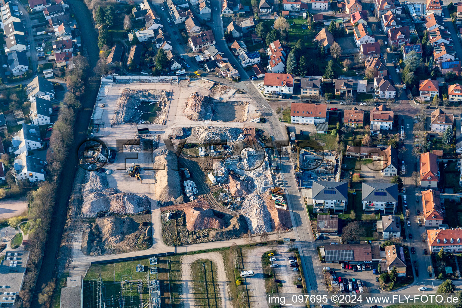 Vue aérienne de Nouvelle zone de développement Spitalstr à Achern dans le département Bade-Wurtemberg, Allemagne