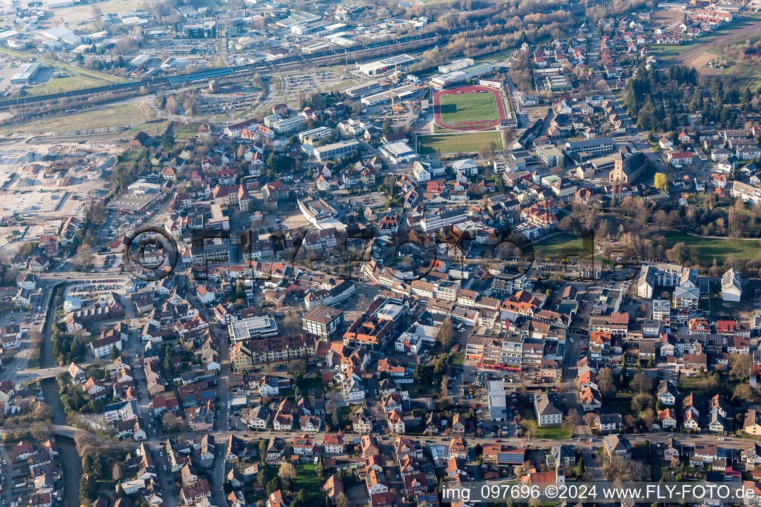 Vue aérienne de Achern dans le département Bade-Wurtemberg, Allemagne