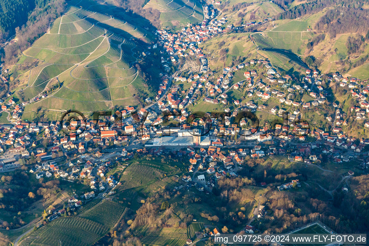 Vue aérienne de Bühlertal dans le département Bade-Wurtemberg, Allemagne