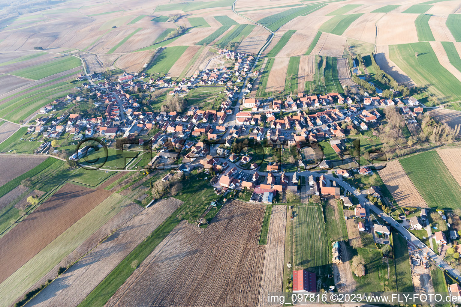 Photographie aérienne de Aschbach dans le département Bas Rhin, France