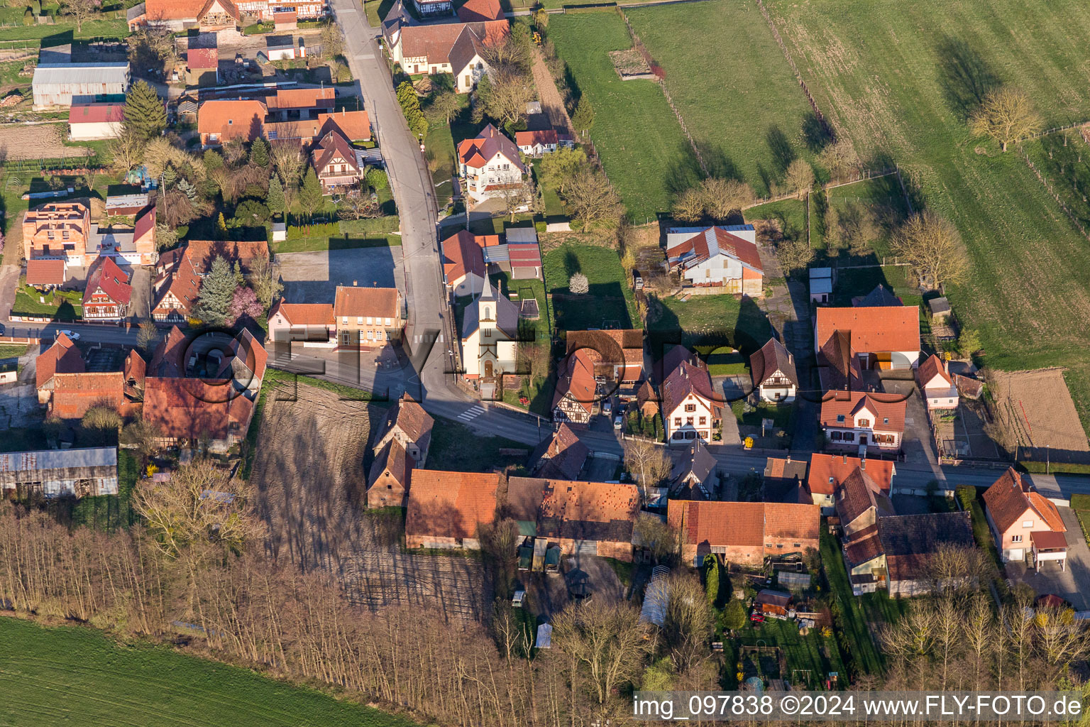 Photographie aérienne de Crœttwiller dans le département Bas Rhin, France