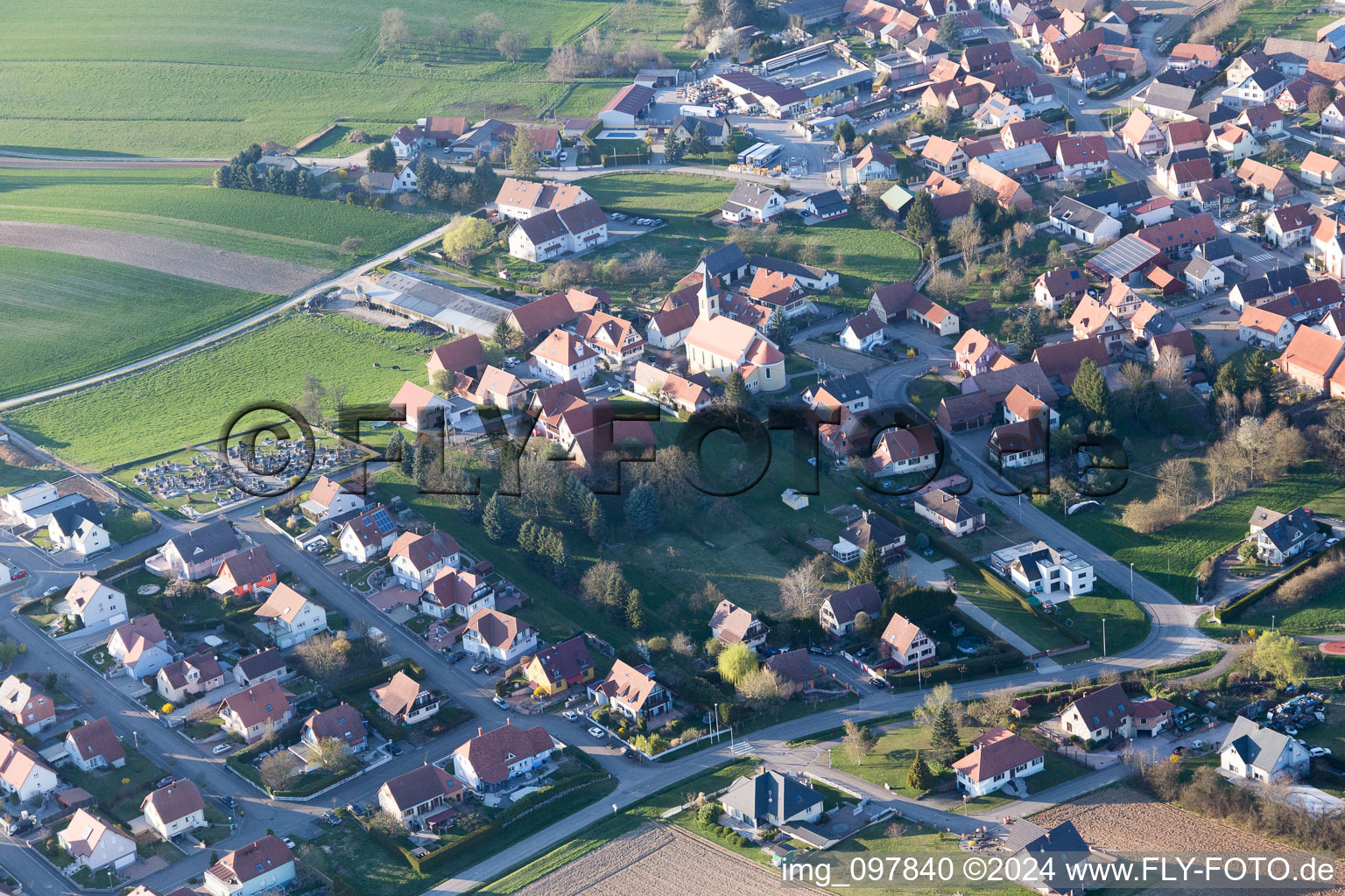 Vue oblique de Trimbach dans le département Bas Rhin, France