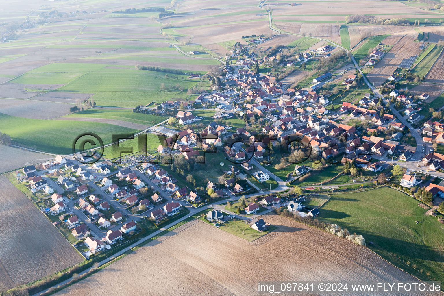 Trimbach dans le département Bas Rhin, France d'en haut