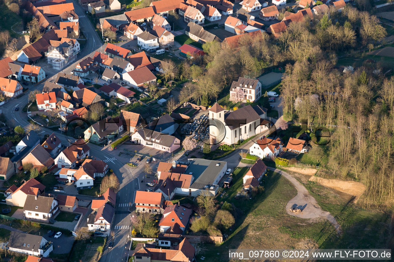 Neewiller-près-Lauterbourg dans le département Bas Rhin, France vue d'en haut