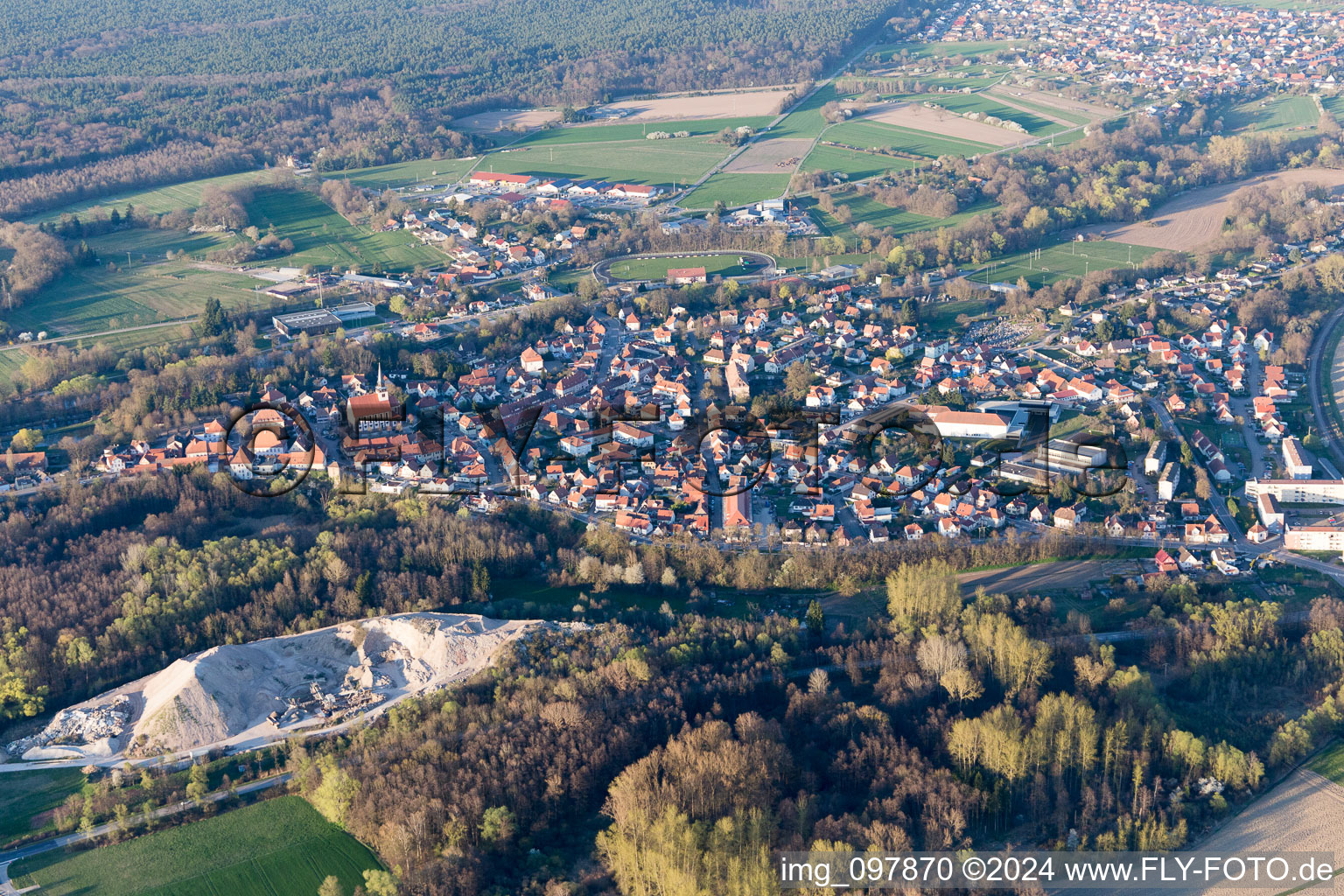 Lauterbourg dans le département Bas Rhin, France vue d'en haut