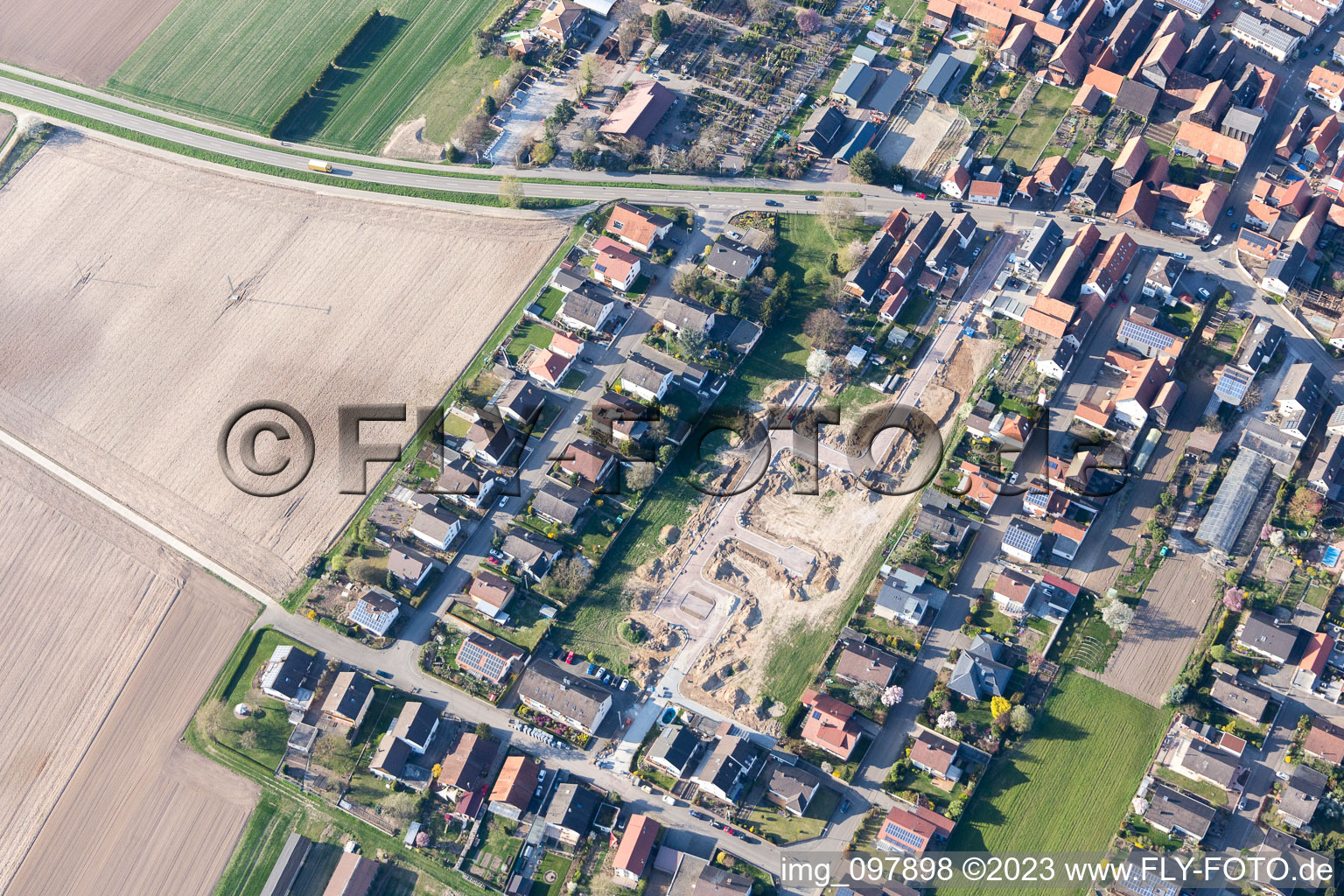 Quartier Hayna in Herxheim bei Landau dans le département Rhénanie-Palatinat, Allemagne vue d'en haut