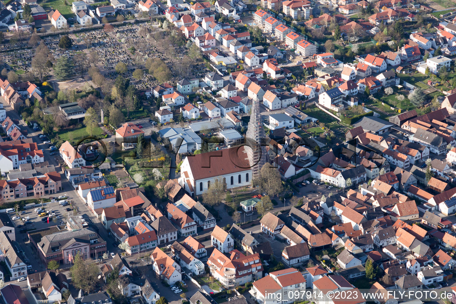 Enregistrement par drone de Quartier Herxheim in Herxheim bei Landau dans le département Rhénanie-Palatinat, Allemagne