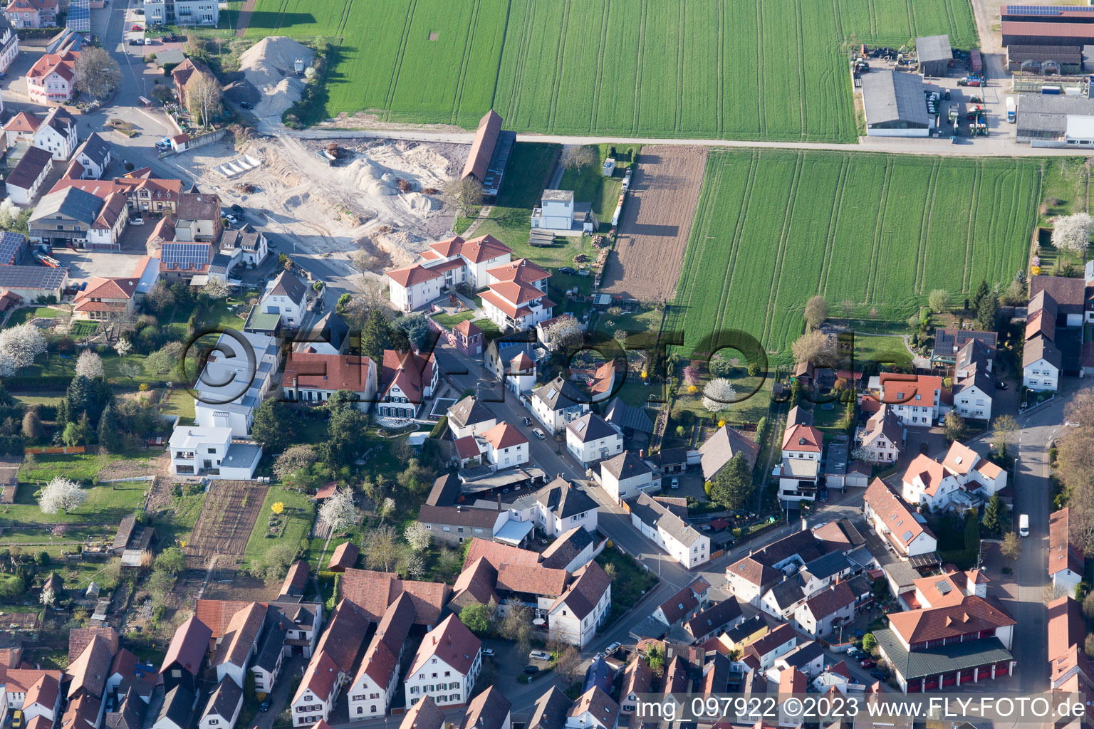 Quartier Herxheim in Herxheim bei Landau dans le département Rhénanie-Palatinat, Allemagne d'en haut