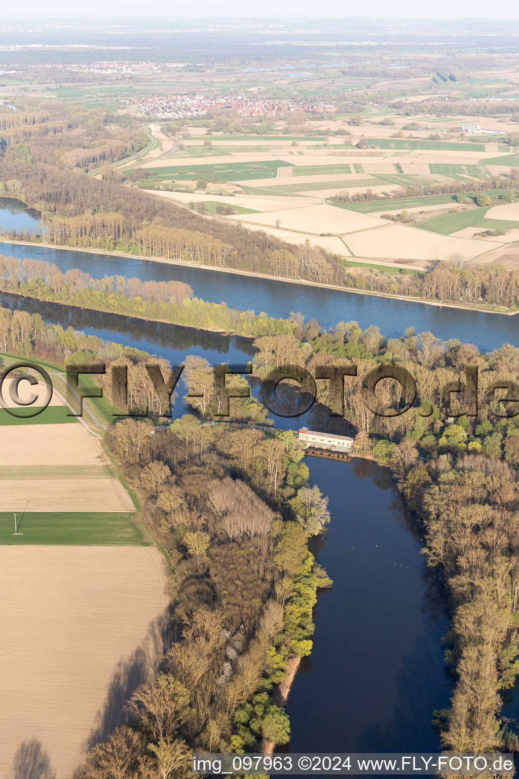 Quartier Sondernheim in Germersheim dans le département Rhénanie-Palatinat, Allemagne d'en haut