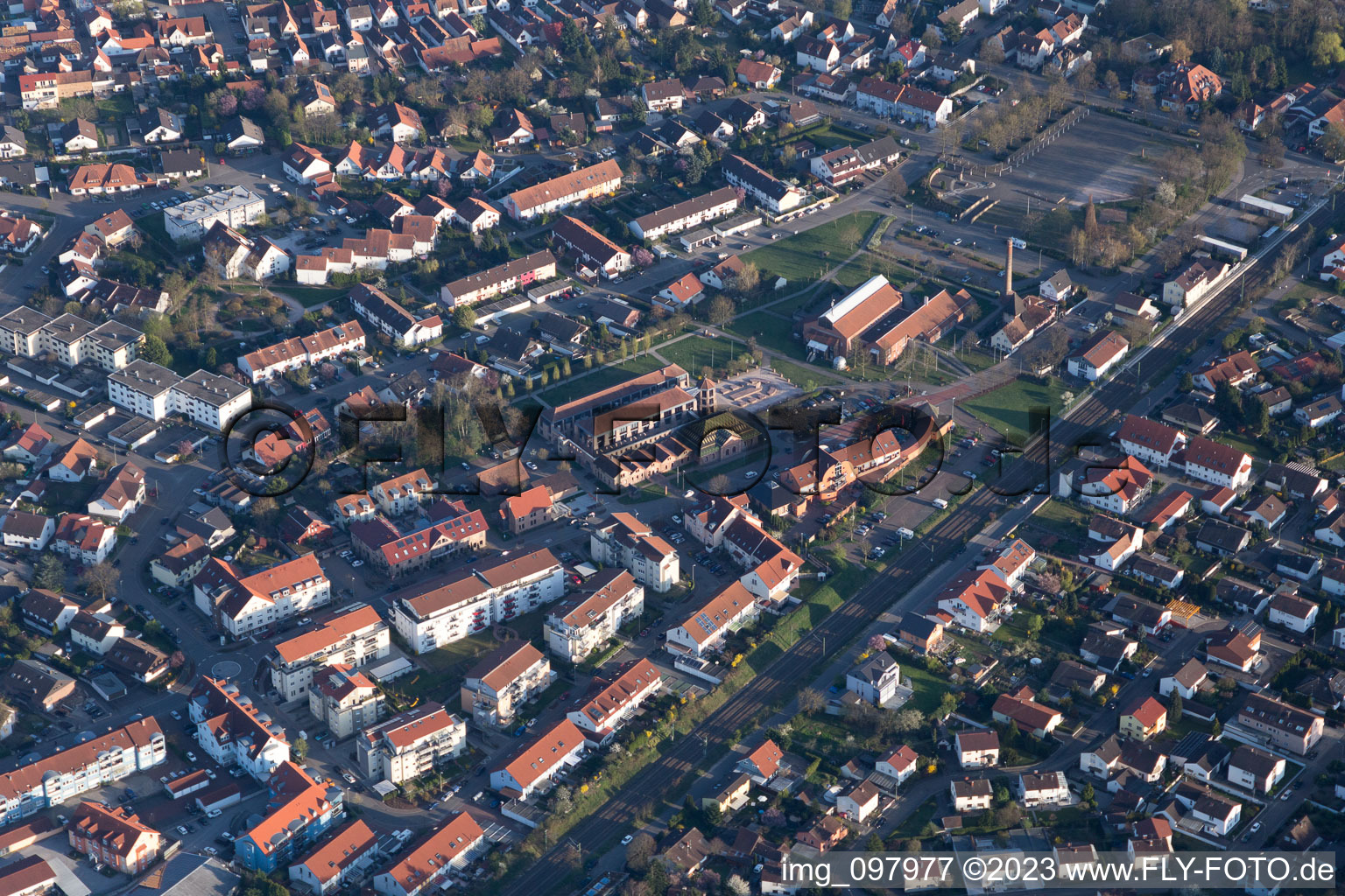 Jockgrim dans le département Rhénanie-Palatinat, Allemagne vue d'en haut