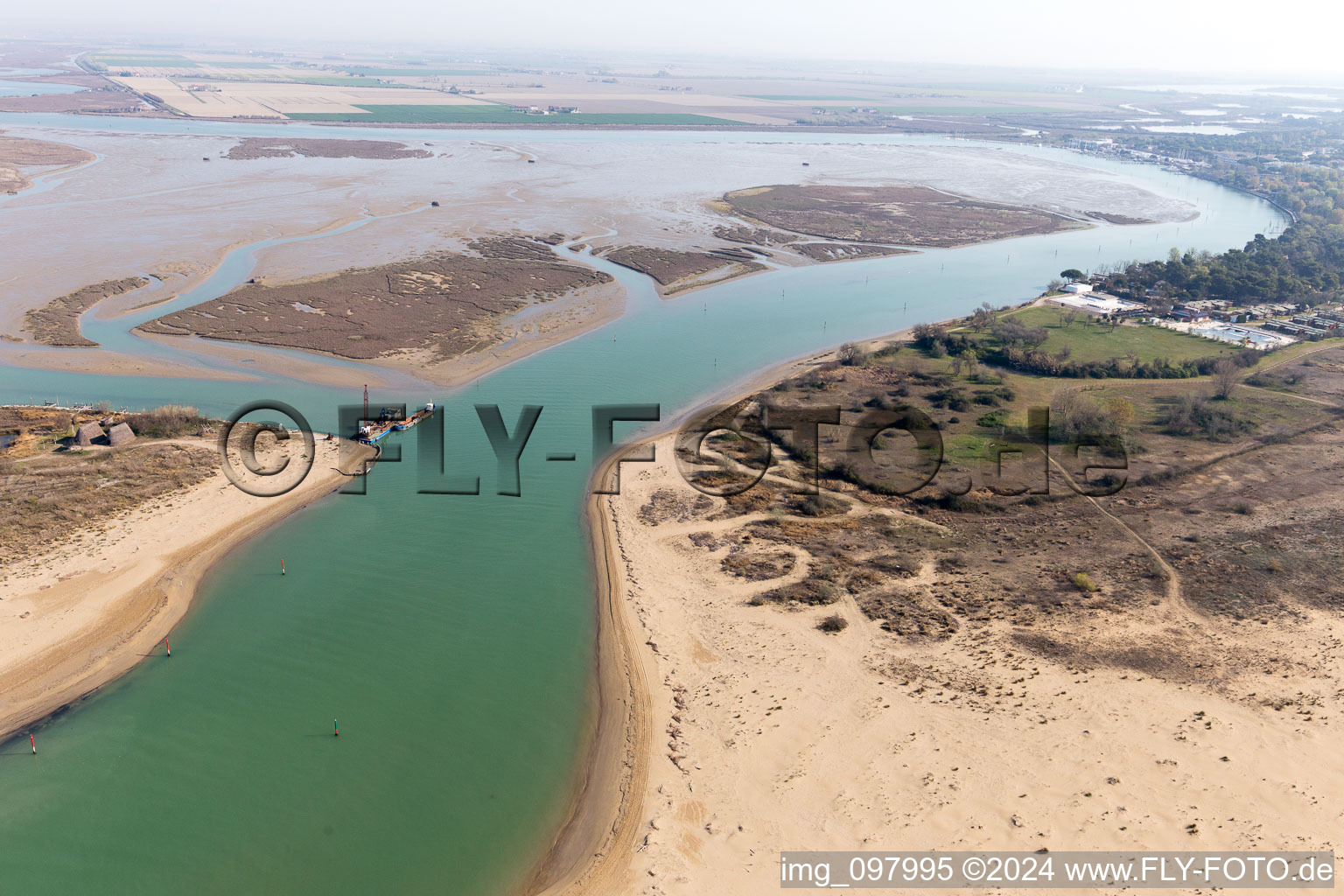 Vue aérienne de Bibione Pineda dans le département Vénétie, Italie