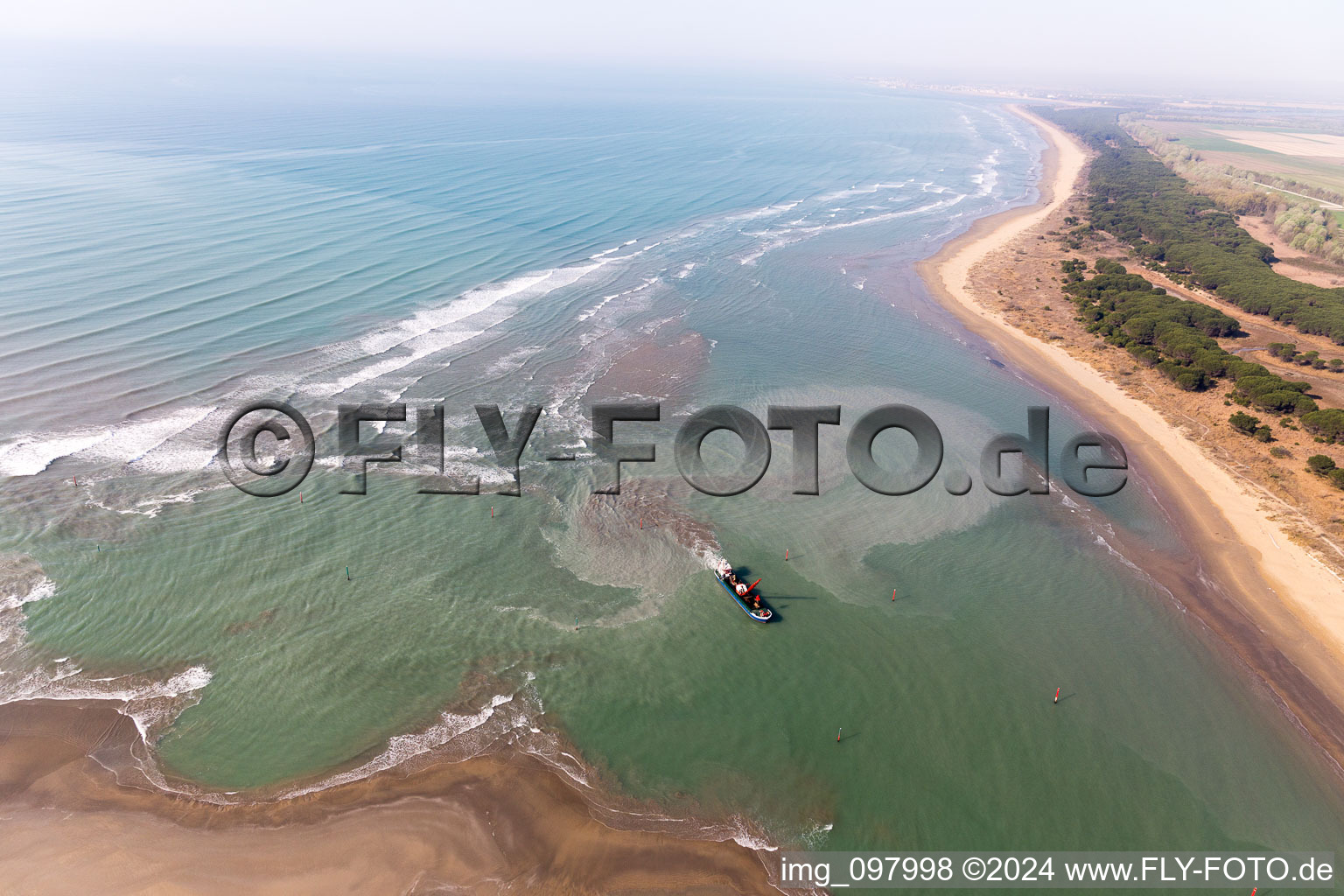 Vue aérienne de Bibione Pineda dans le département Vénétie, Italie