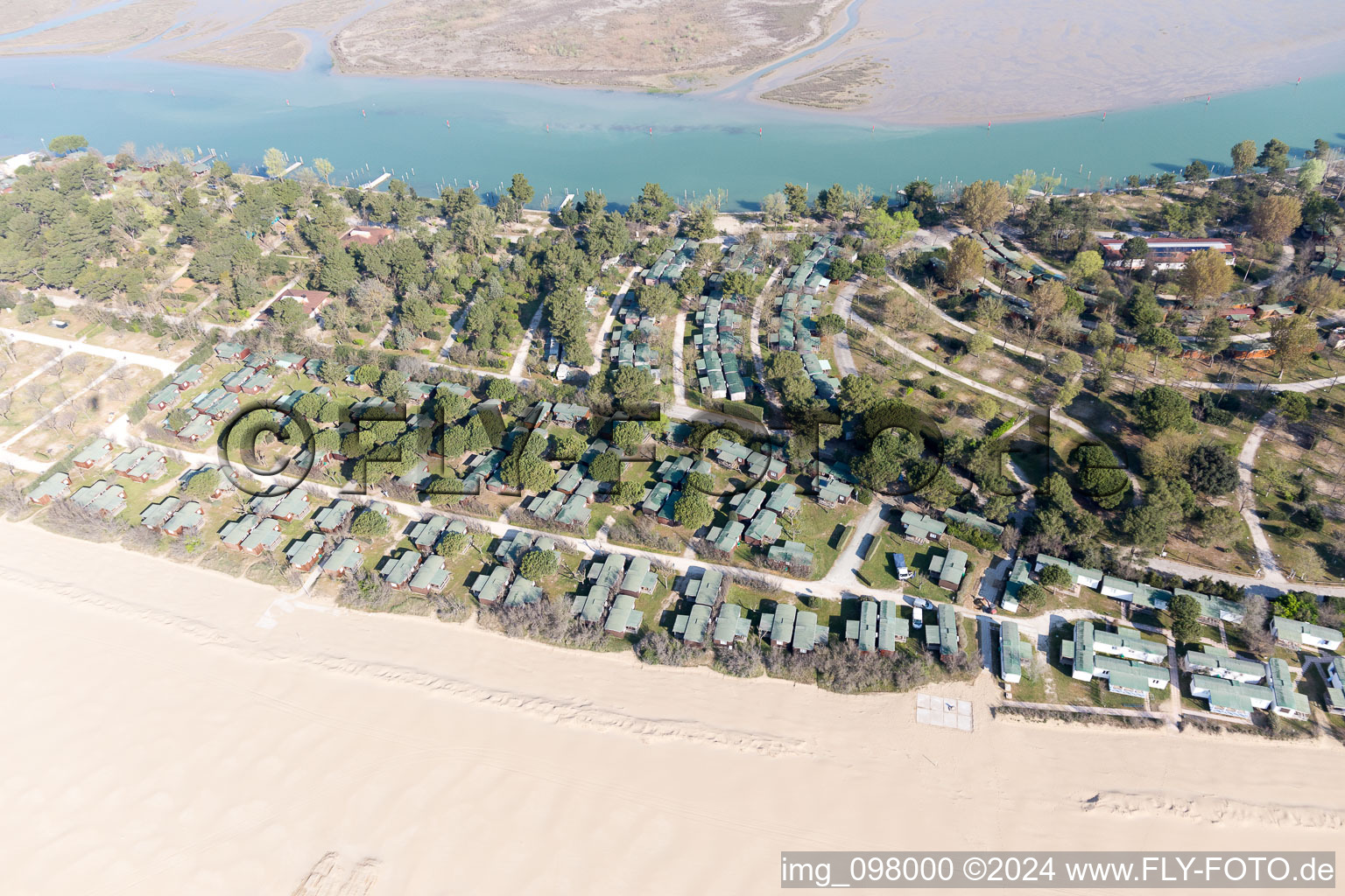 Vue oblique de Bibione Pineda dans le département Vénétie, Italie