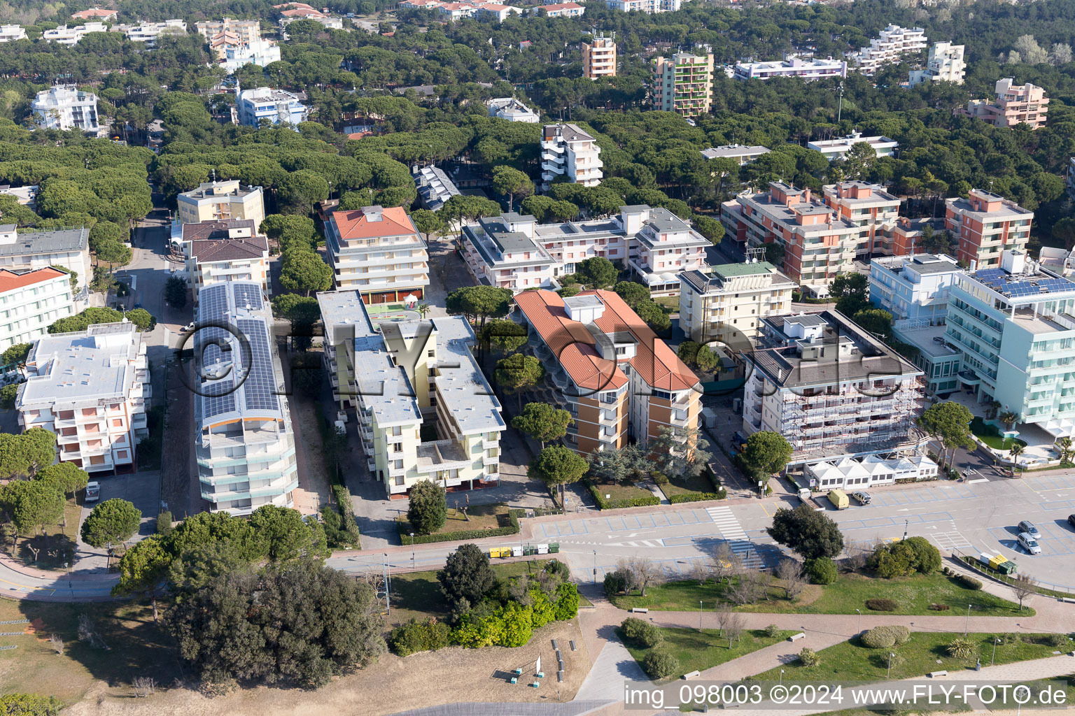 Vue aérienne de Bibione dans le département Vénétie, Italie