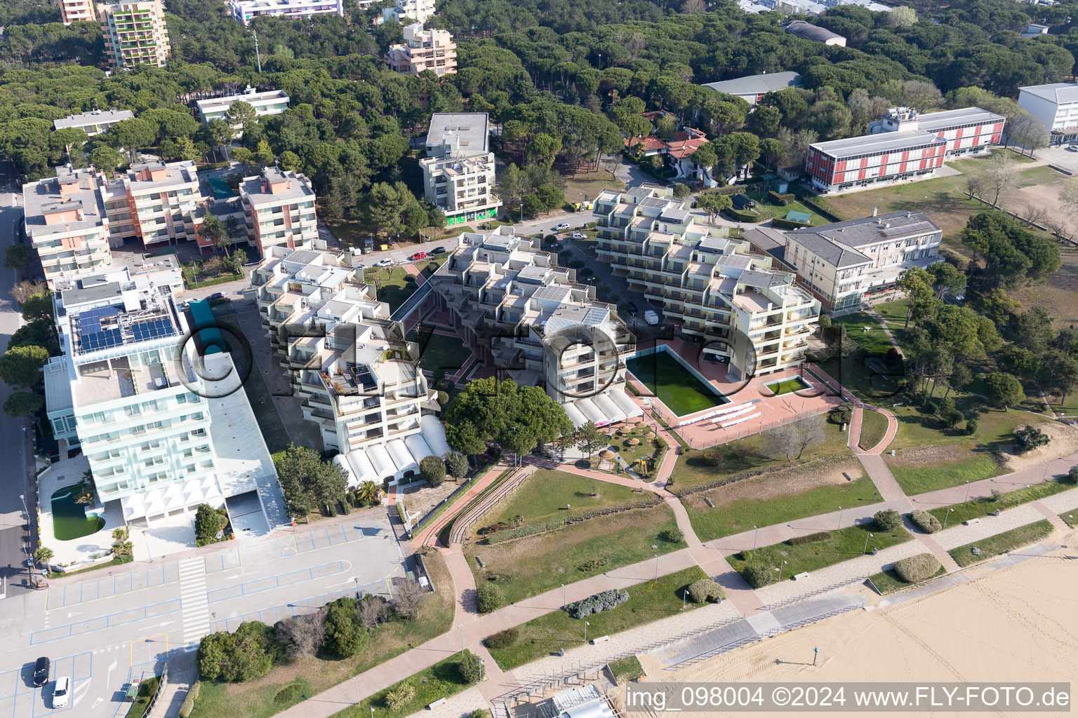 Vue aérienne de Bibione dans le département Vénétie, Italie