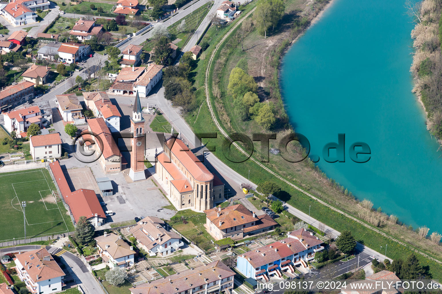 Photographie aérienne de Cesarolo dans le département Vénétie, Italie