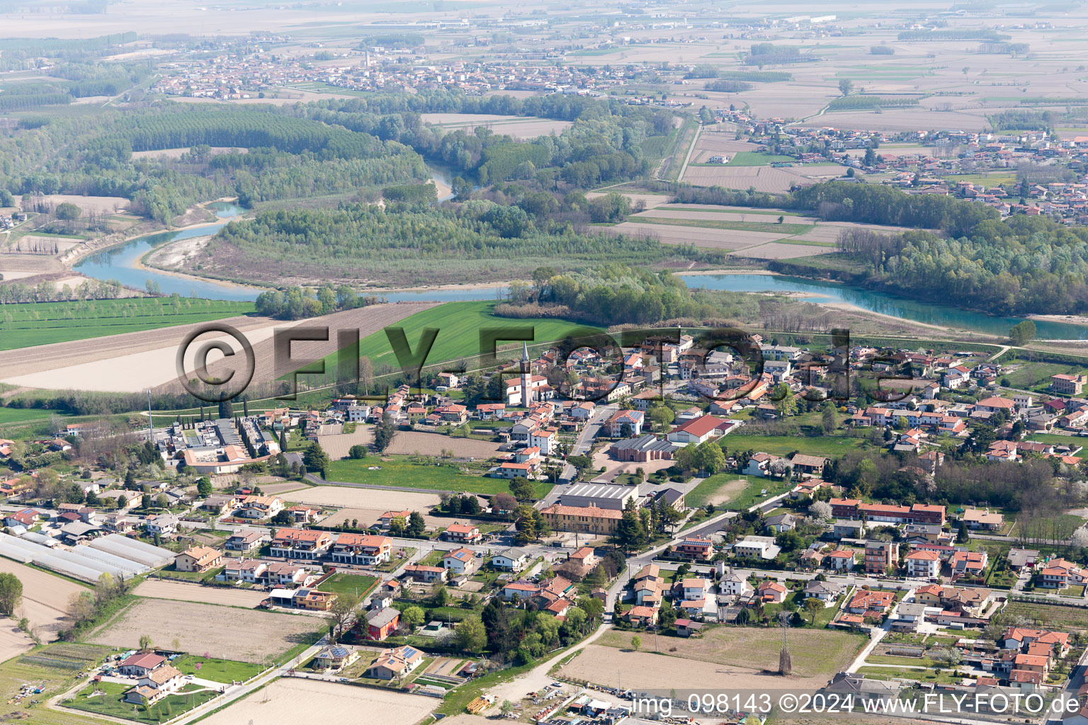 Vue aérienne de I Pozzi dans le département Vénétie, Italie