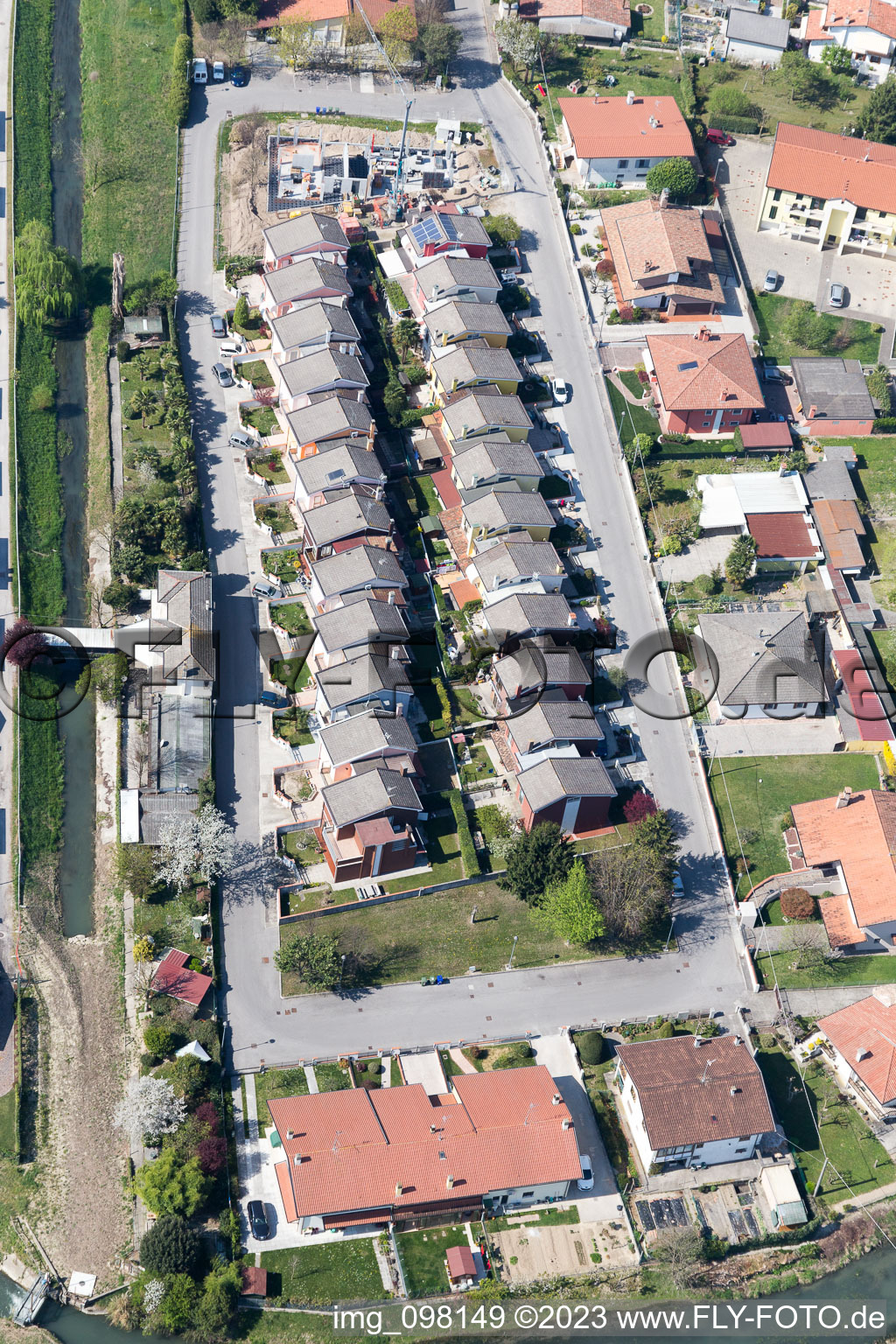 Photographie aérienne de Fossalta di Portogruaro dans le département Vénétie, Italie