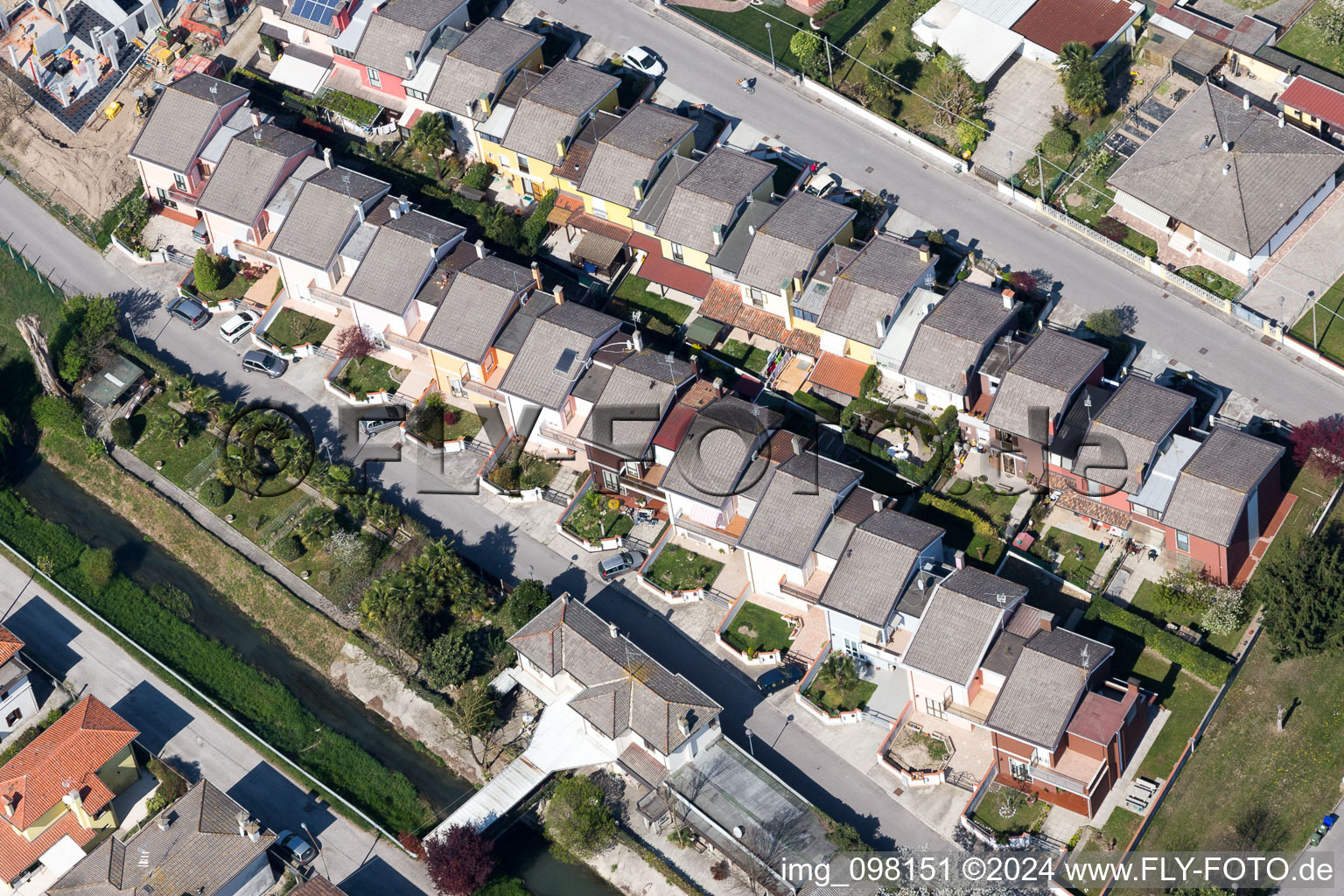 Vue oblique de Fossalta di Portogruaro dans le département Vénétie, Italie