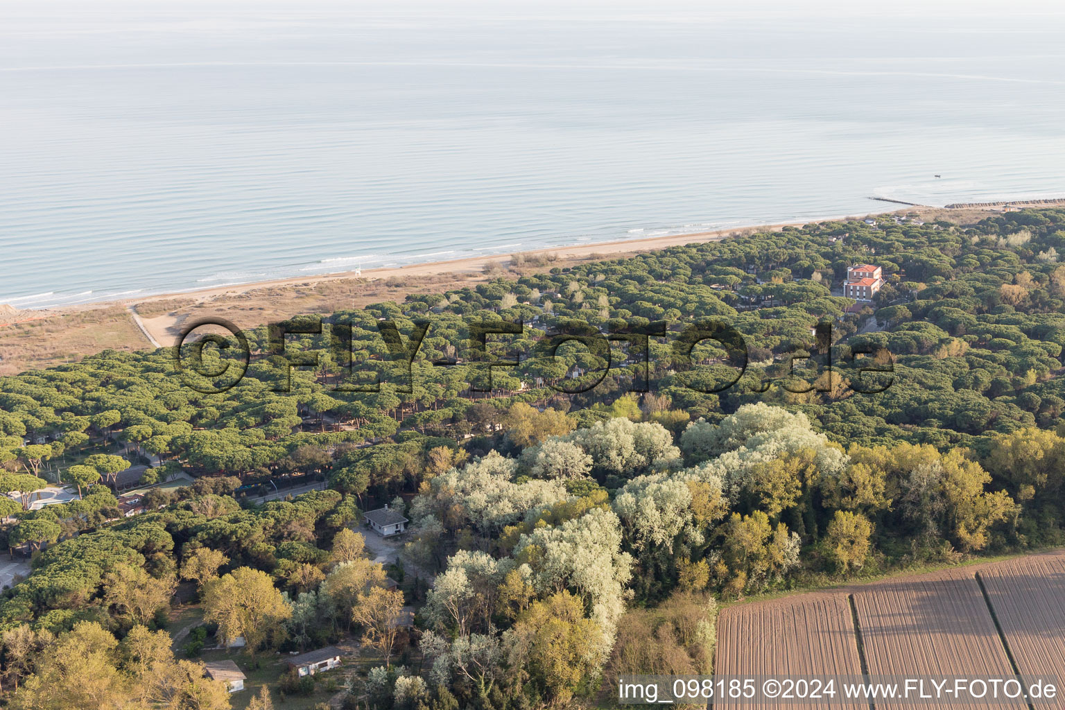 Photographie aérienne de Cortellazzo dans le département Vénétie, Italie