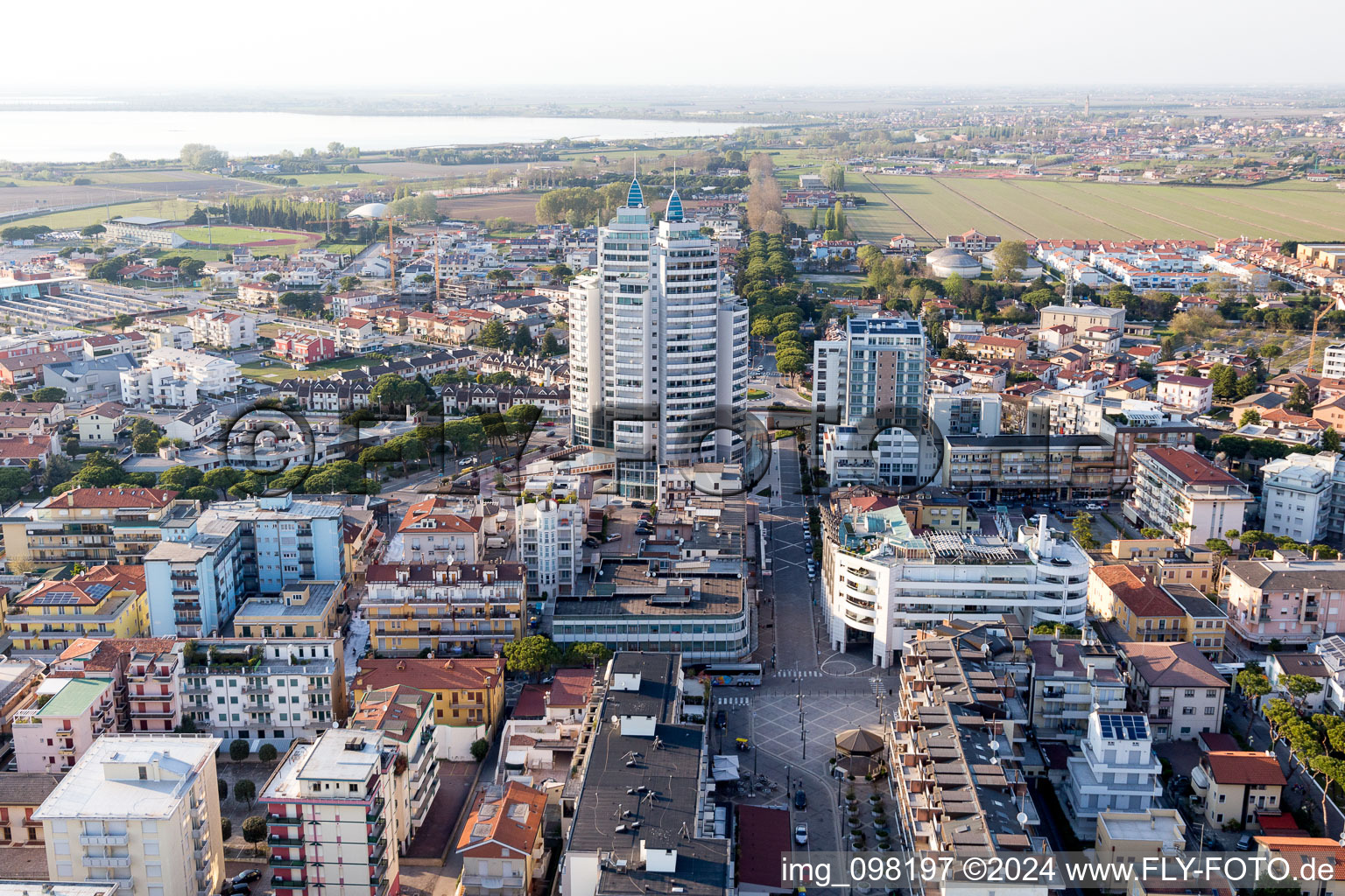 Vue d'oiseau de Lido di Jesolo dans le département Metropolitanstadt Venedig, Italie