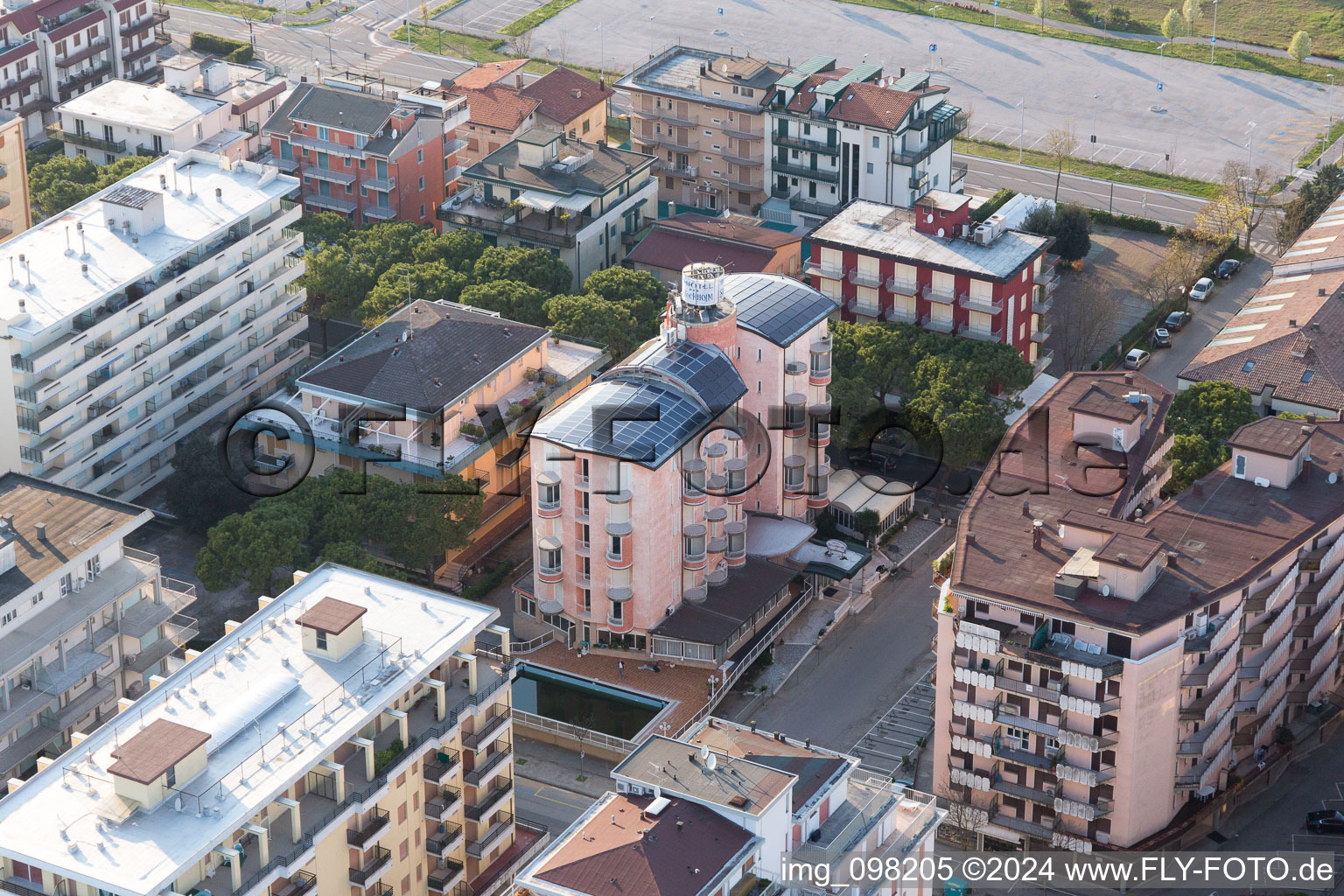 Vue oblique de Jesolo dans le département Metropolitanstadt Venedig, Italie