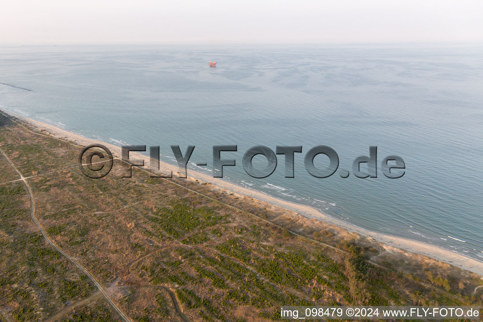 Vue aérienne de Lido DI Dante dans le département Émilie-Romagne, Italie